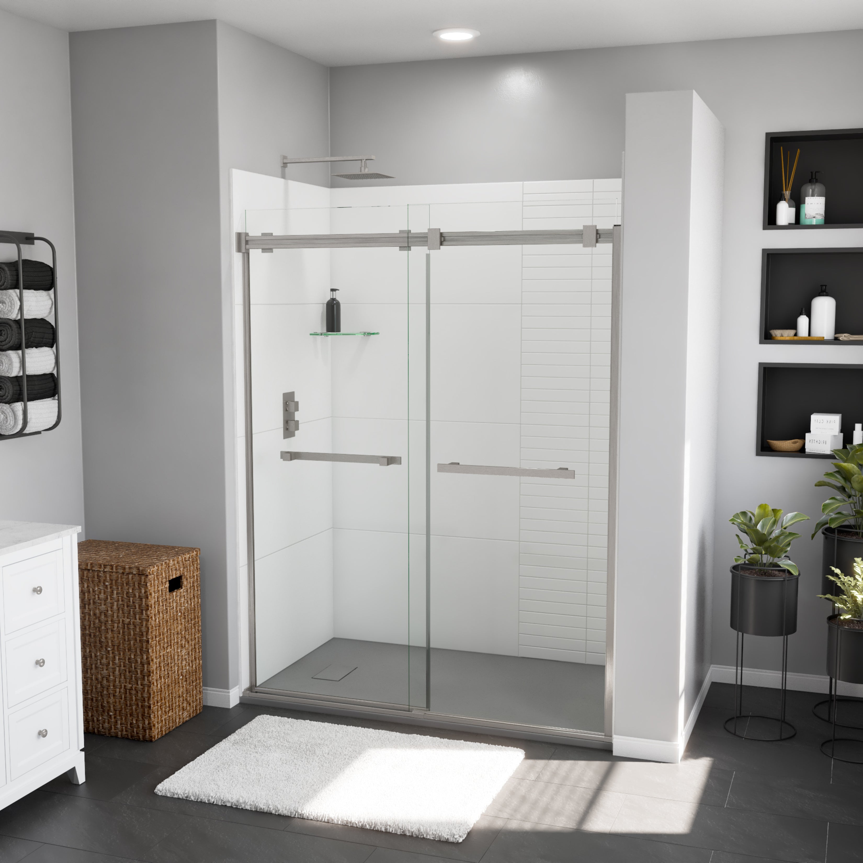 Maax Stonea 6036 Solid Surface Universal Shower Base with End Drain