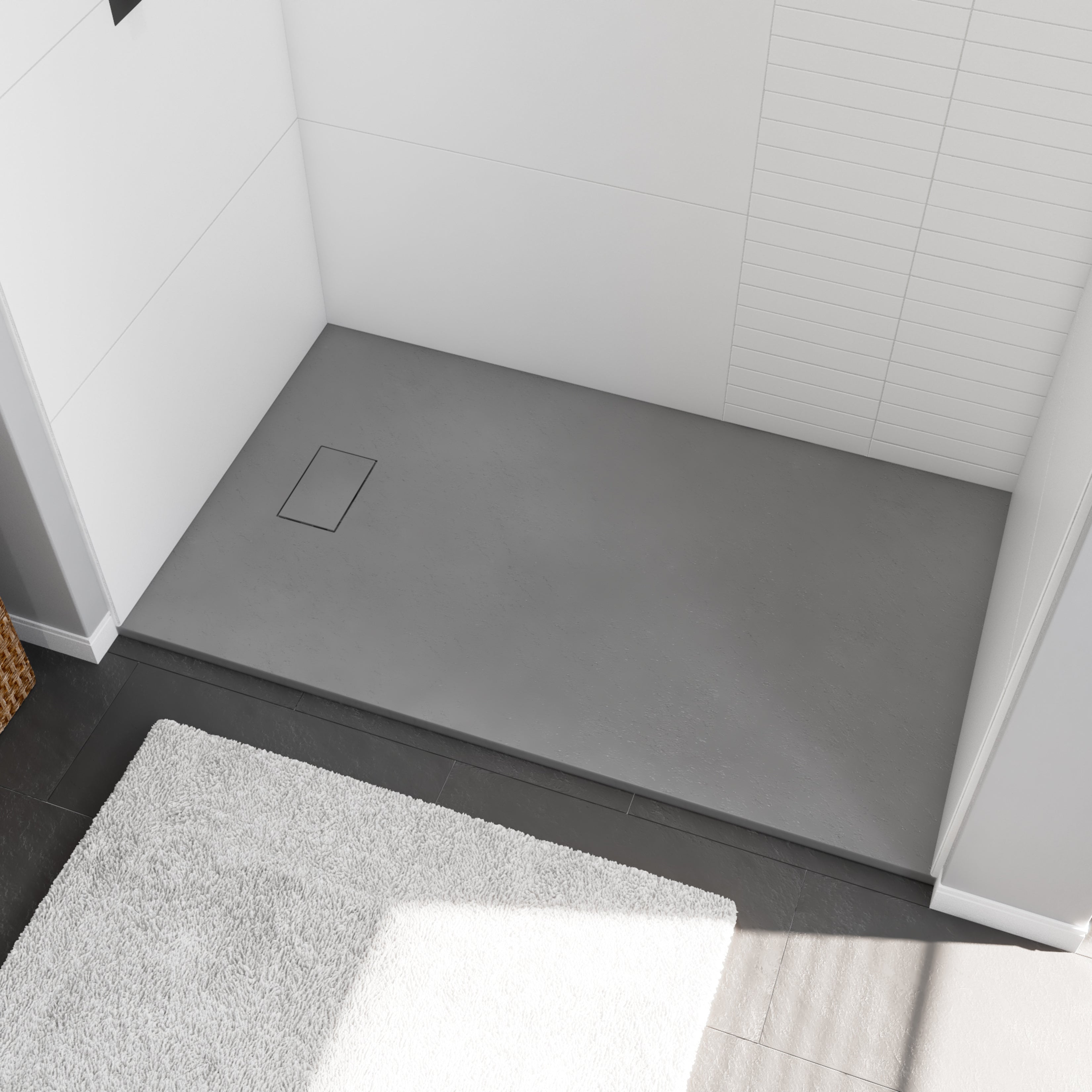 Maax Stonea 6036 Solid Surface Universal Shower Base with End Drain