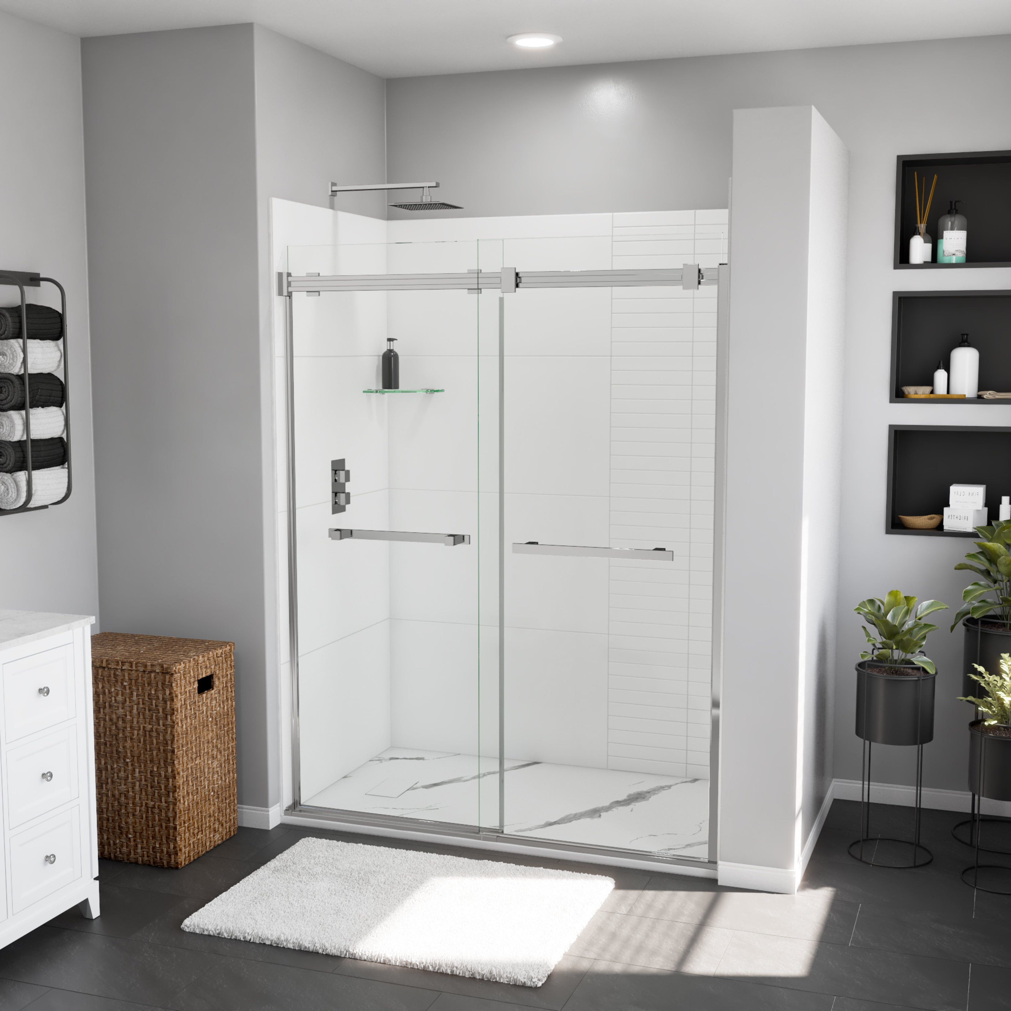 Maax Stonea 6036 Solid Surface Universal Shower Base with End Drain
