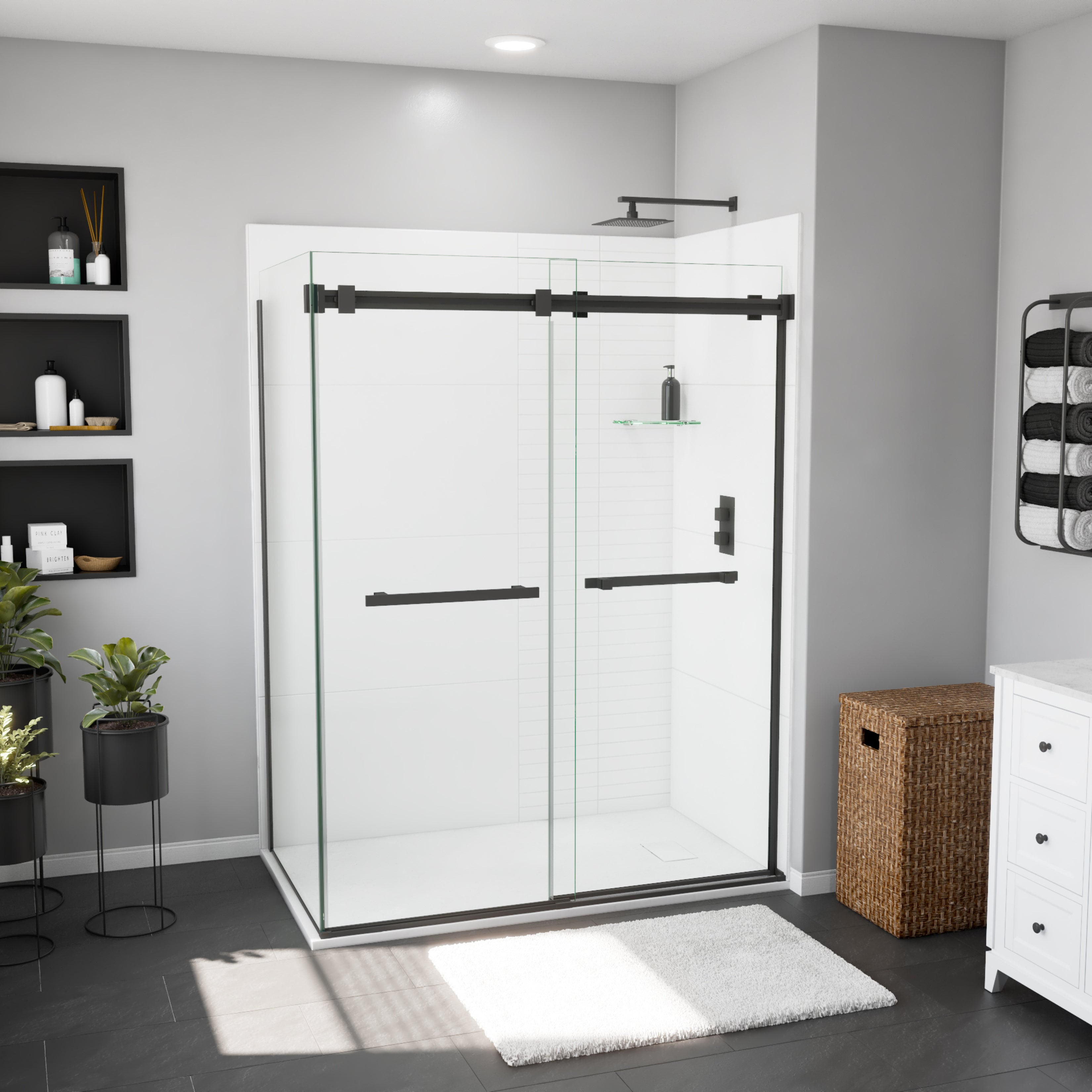 Maax Stonea 6036 Solid Surface Universal Shower Base with End Drain