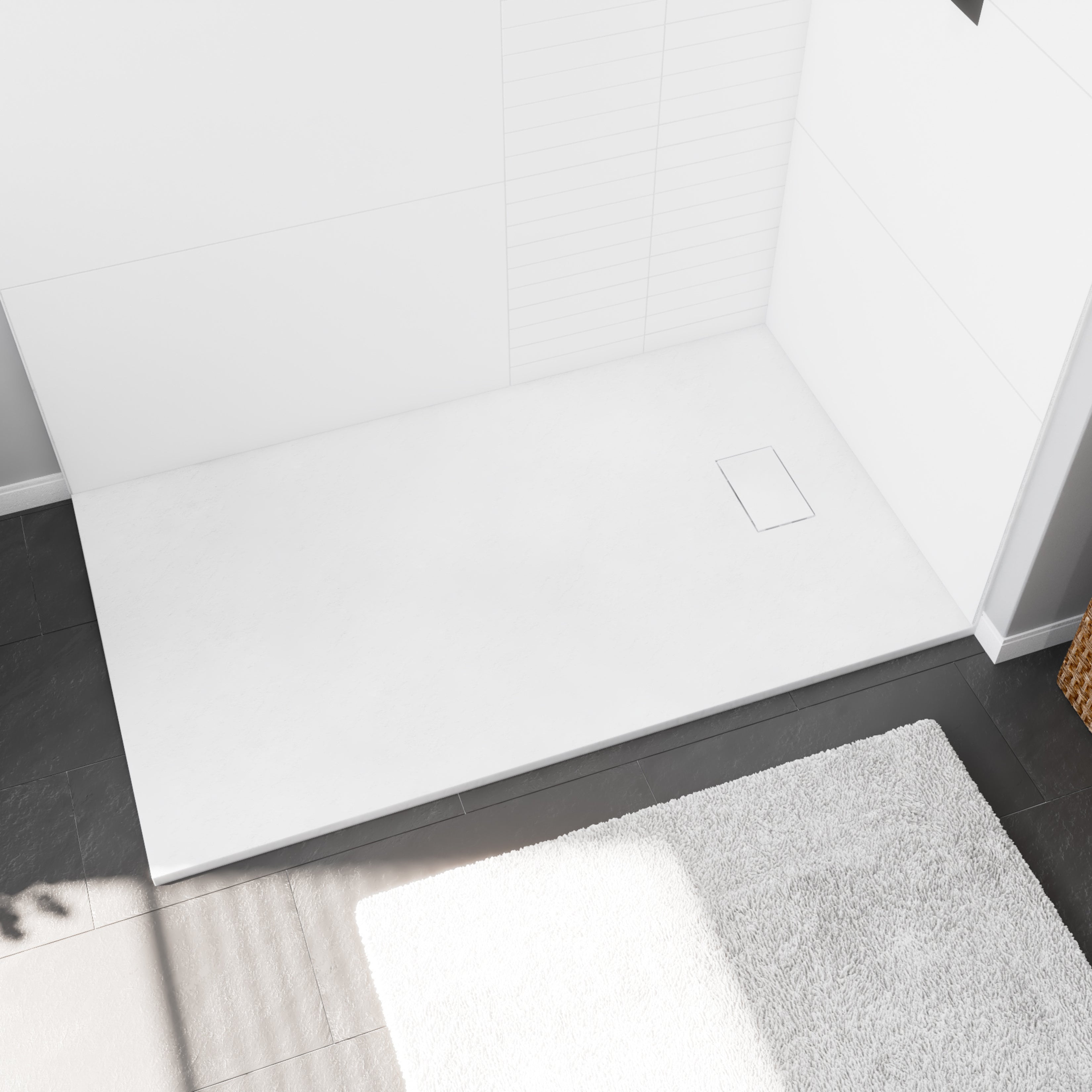 Maax Stonea 6036 Solid Surface Universal Shower Base with End Drain
