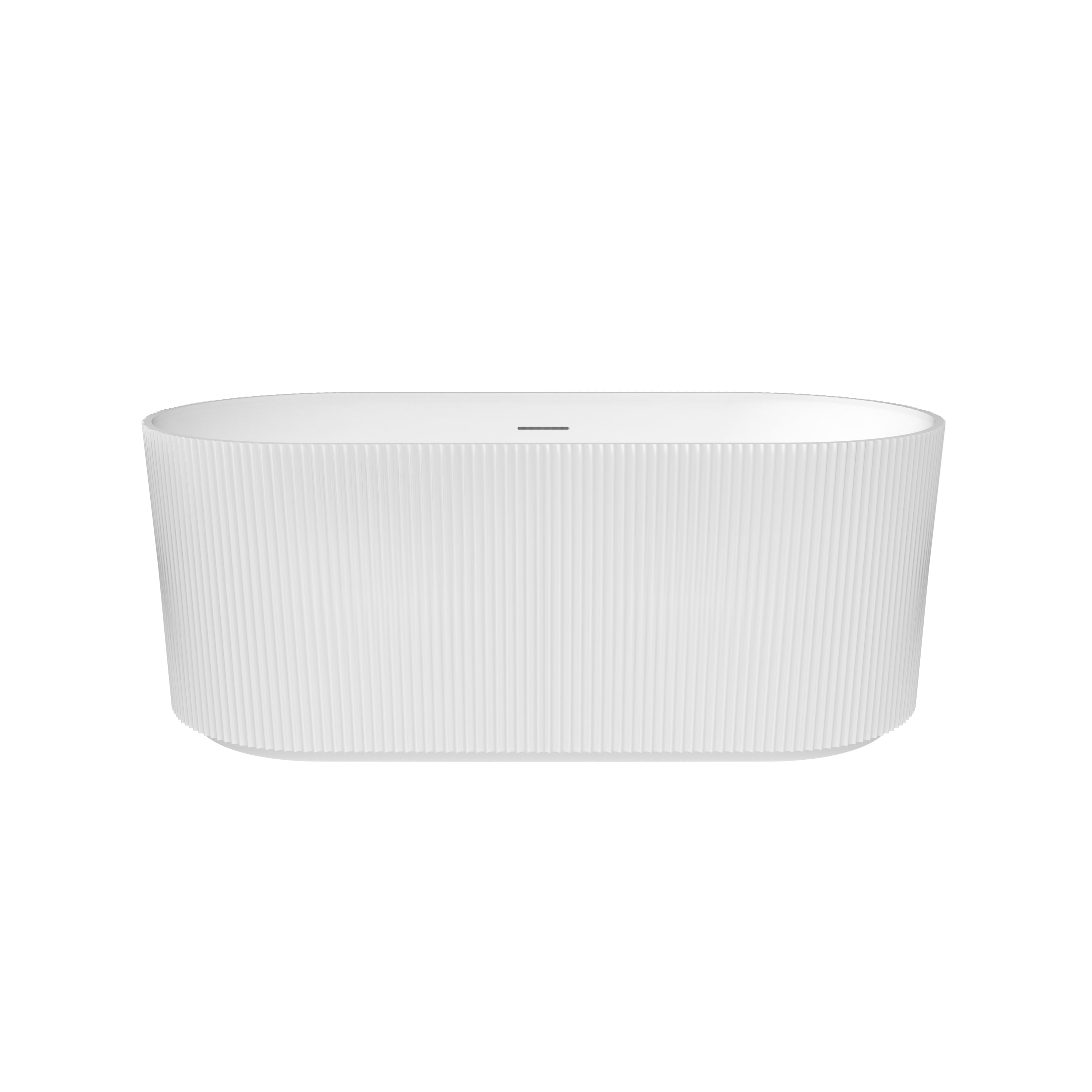 Maax Tori Matte 5932 Acrylic Freestanding Center Drain Bathtub in Matte White