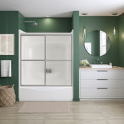 Maax Polar 54-59 1/2 x 57 1/2 in. Bypass Tub Door for Alcove Installation with Raindrop glass in Chrome
