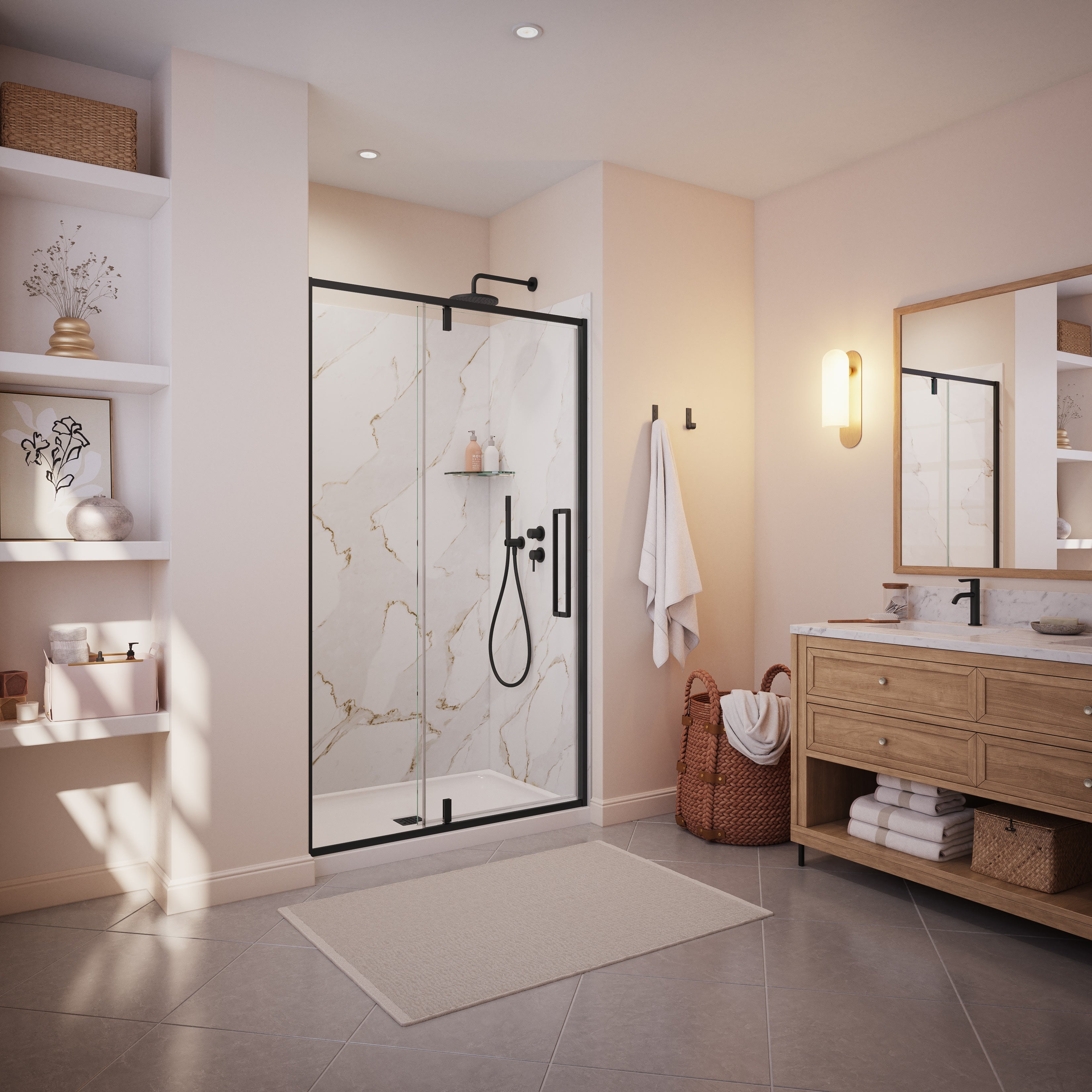 Maax Utile 4832 Composite Direct-to-Stud Three-Piece Alcove Shower Wall Kit