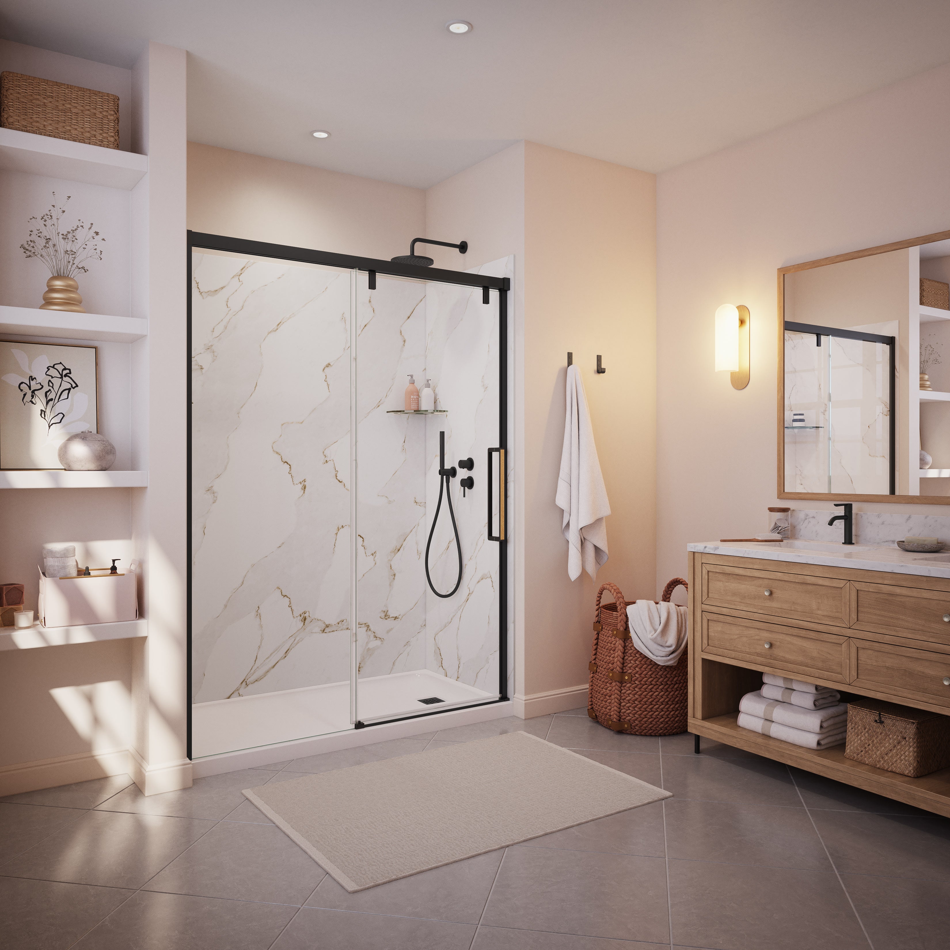 Maax Utile 6032 Composite Direct-to-Stud Three-Piece Alcove Shower Wall Kit