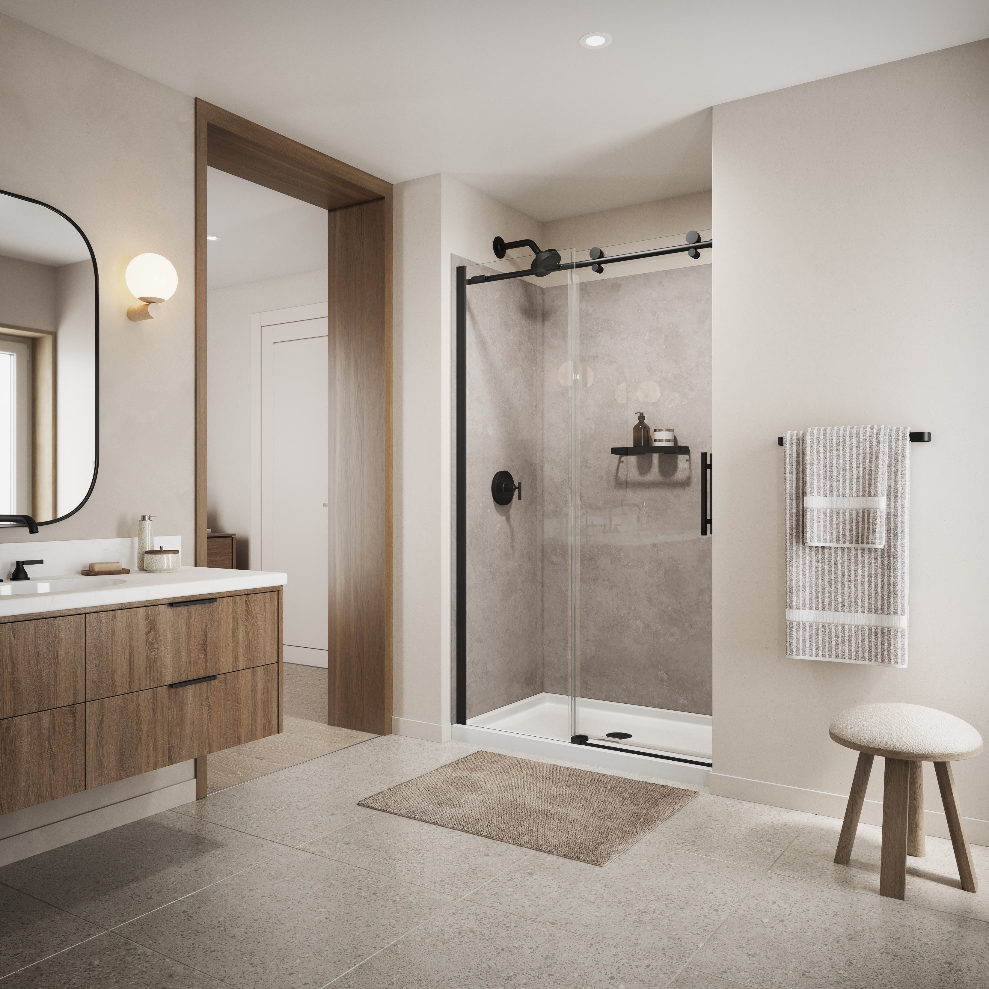 Maax Utile 4832 Composite Direct-to-Stud Three-Piece Alcove Shower Wall Kit