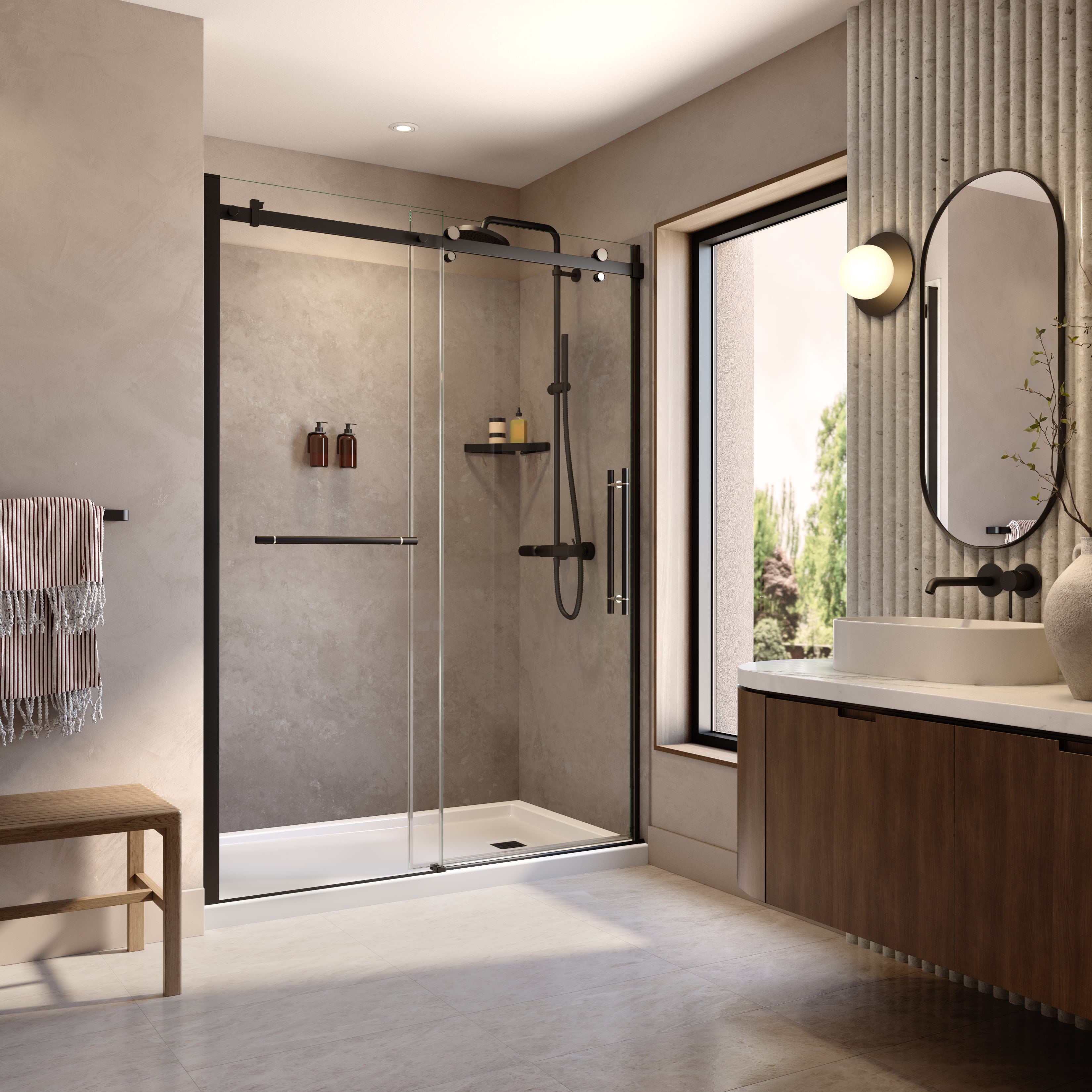 Maax Utile 6036 Composite Direct-to-Stud Three-Piece Alcove Shower Wall Kit
