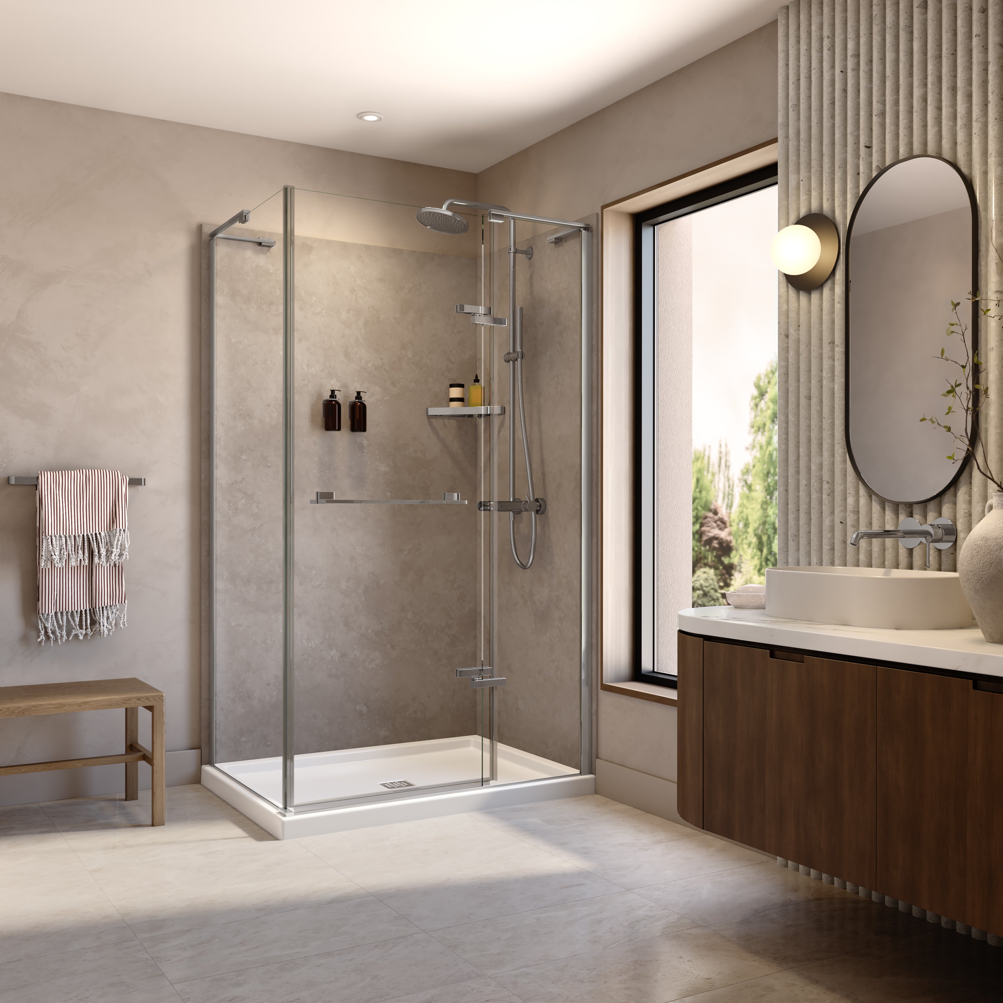 Maax Utile 36 in. Composite Direct-to-Stud Side Wall