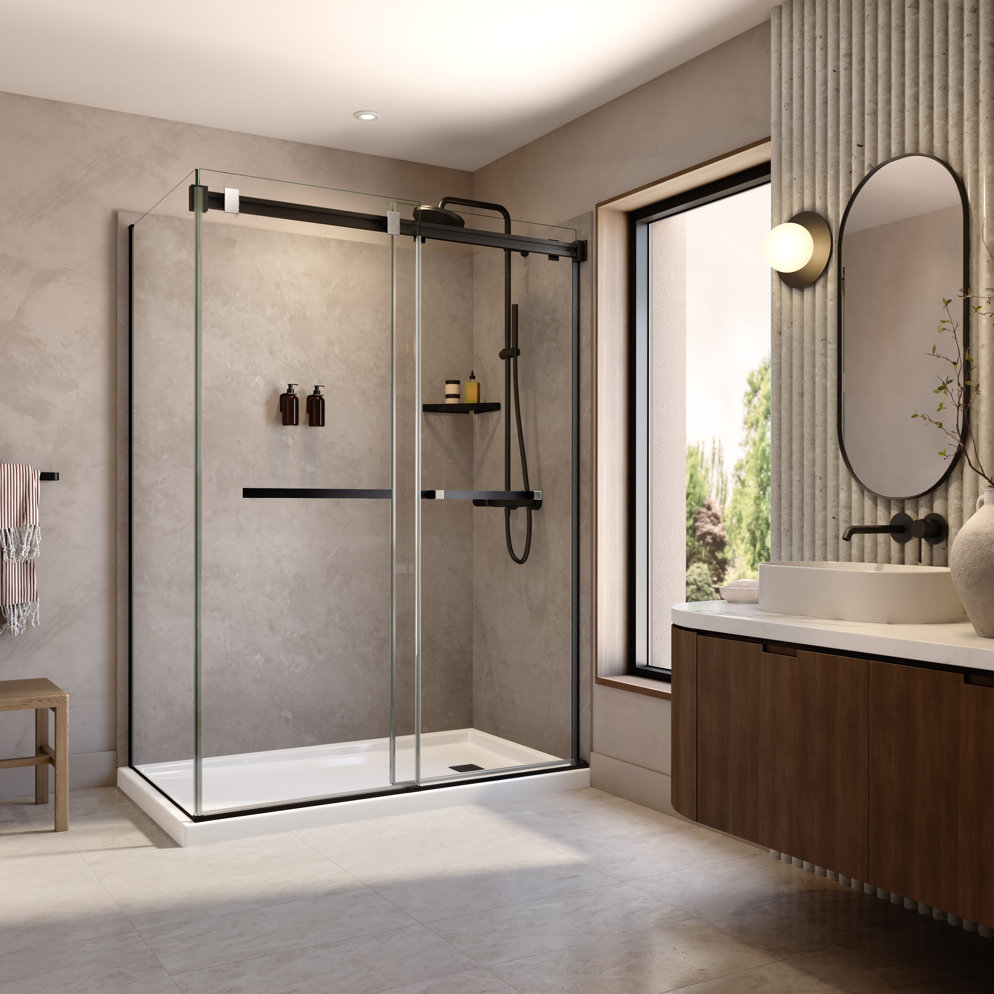 Maax Utile 36 in. Composite Direct-to-Stud Side Wall