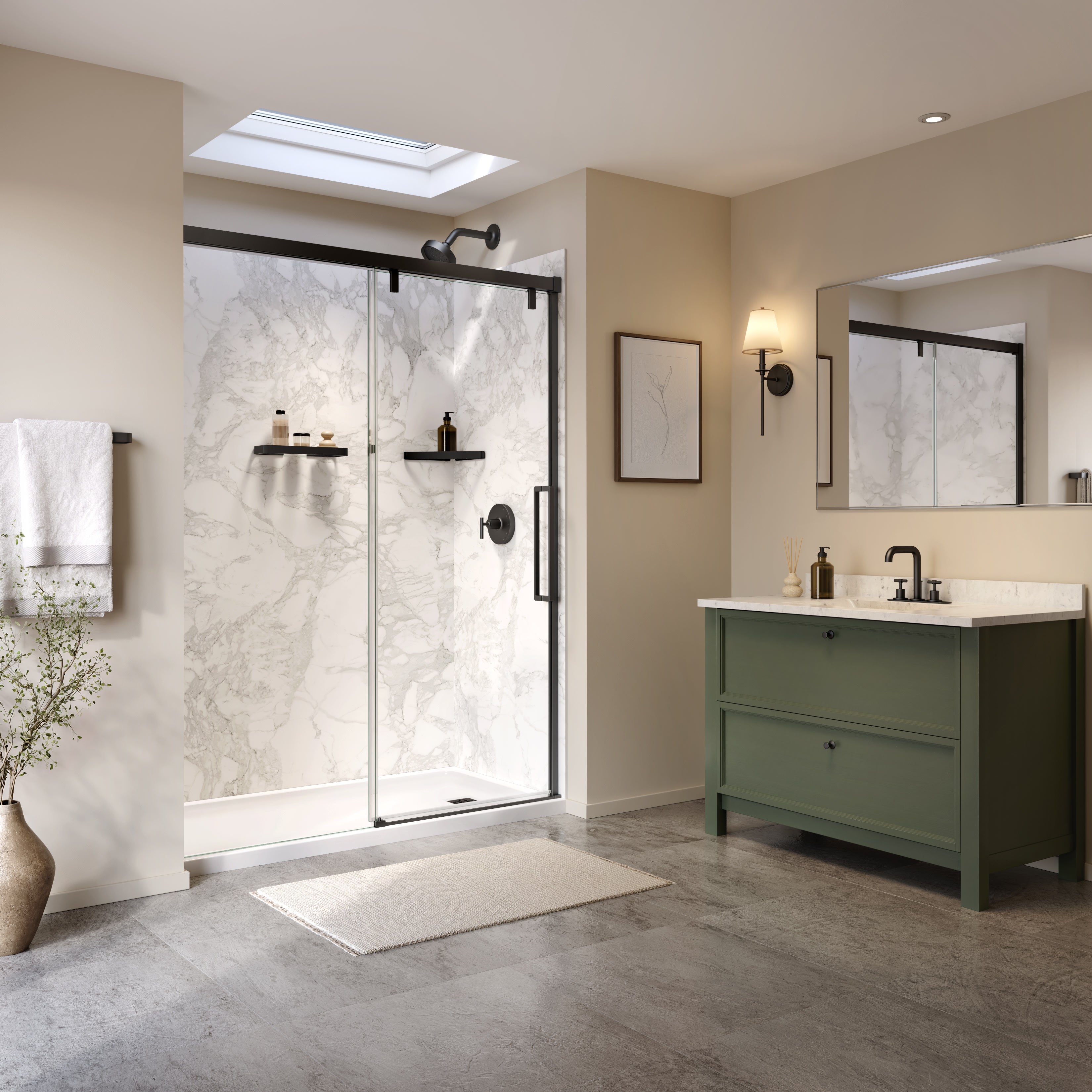 Maax Utile 6032 Composite Direct-to-Stud Three-Piece Alcove Shower Wall Kit