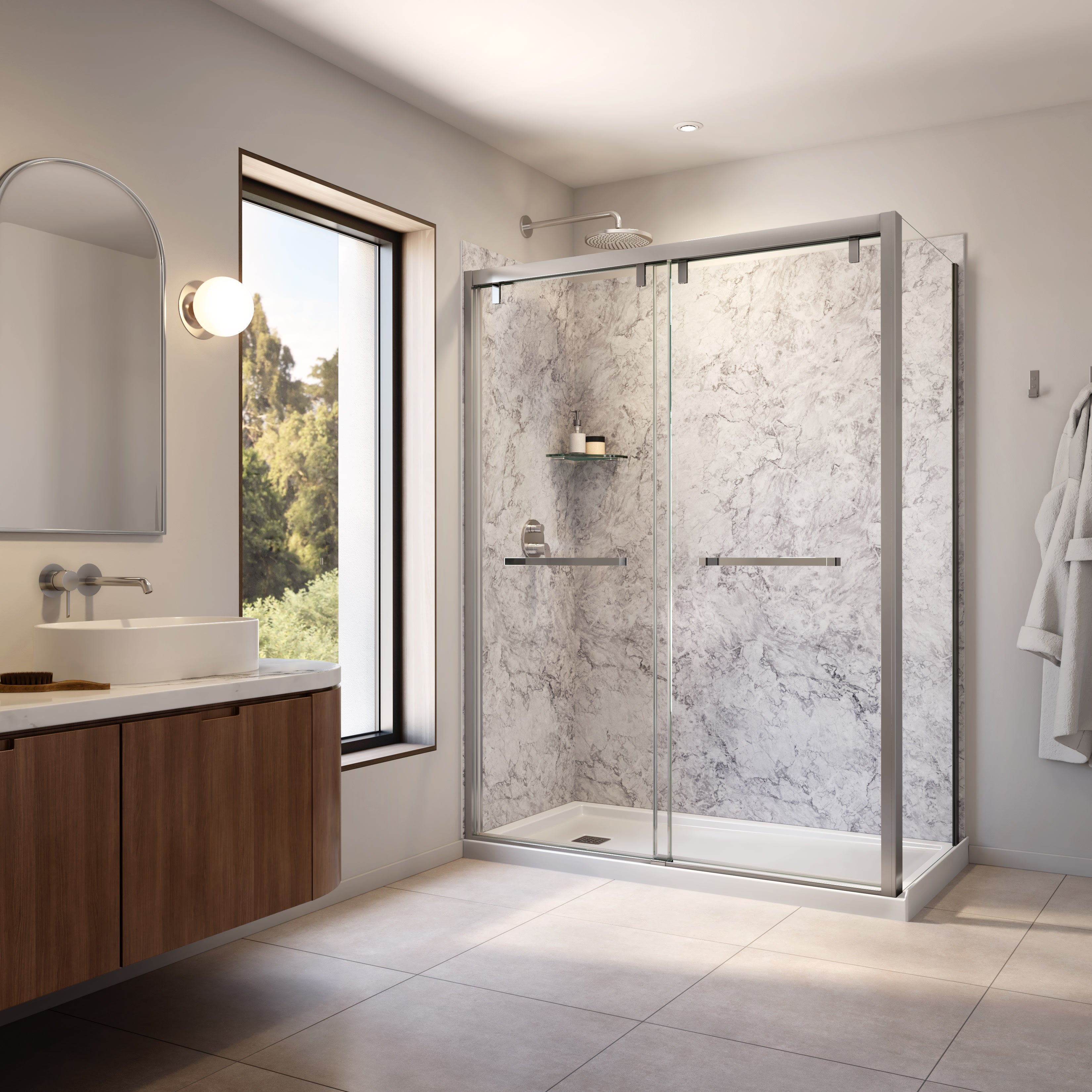 Maax Utile 32 in. Composite Direct-to-Stud Side Wall