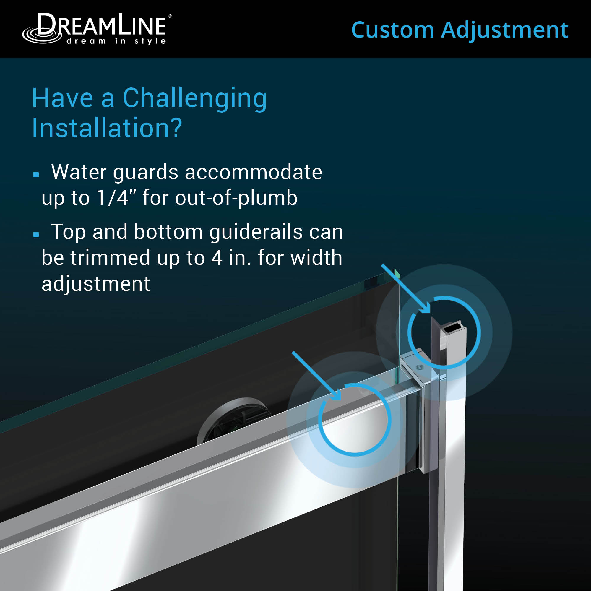 DreamLine Macon 56-60" W Shower Door