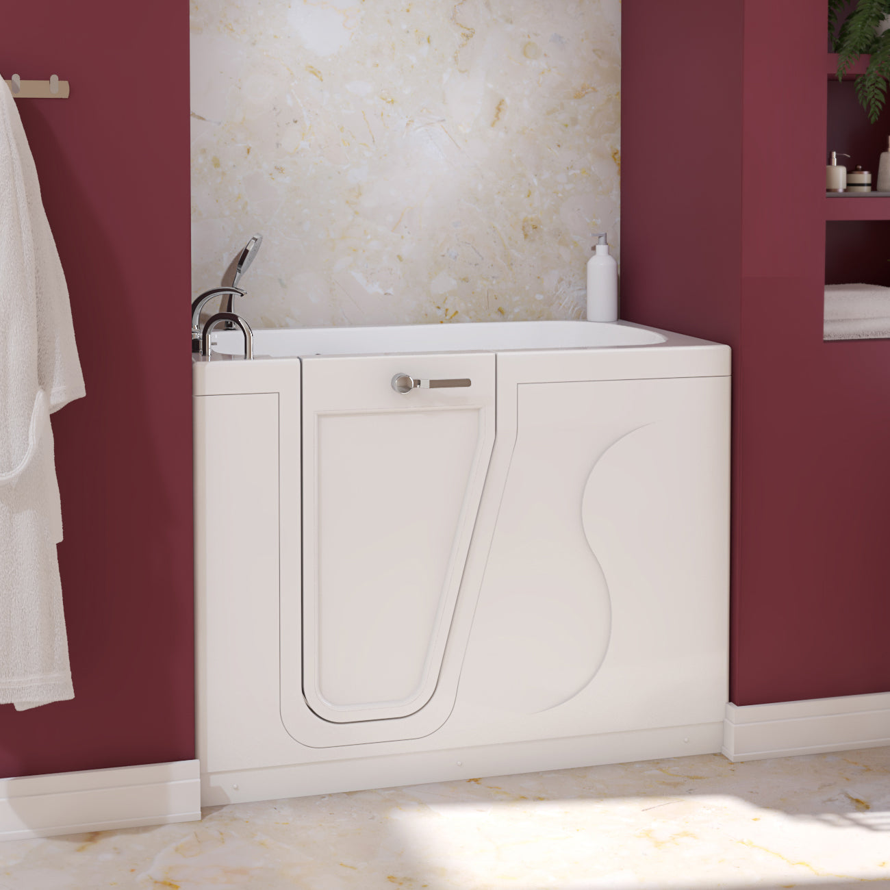MAIDSTONE 52 Inch Kennedy Acrylic Walk-In Tub