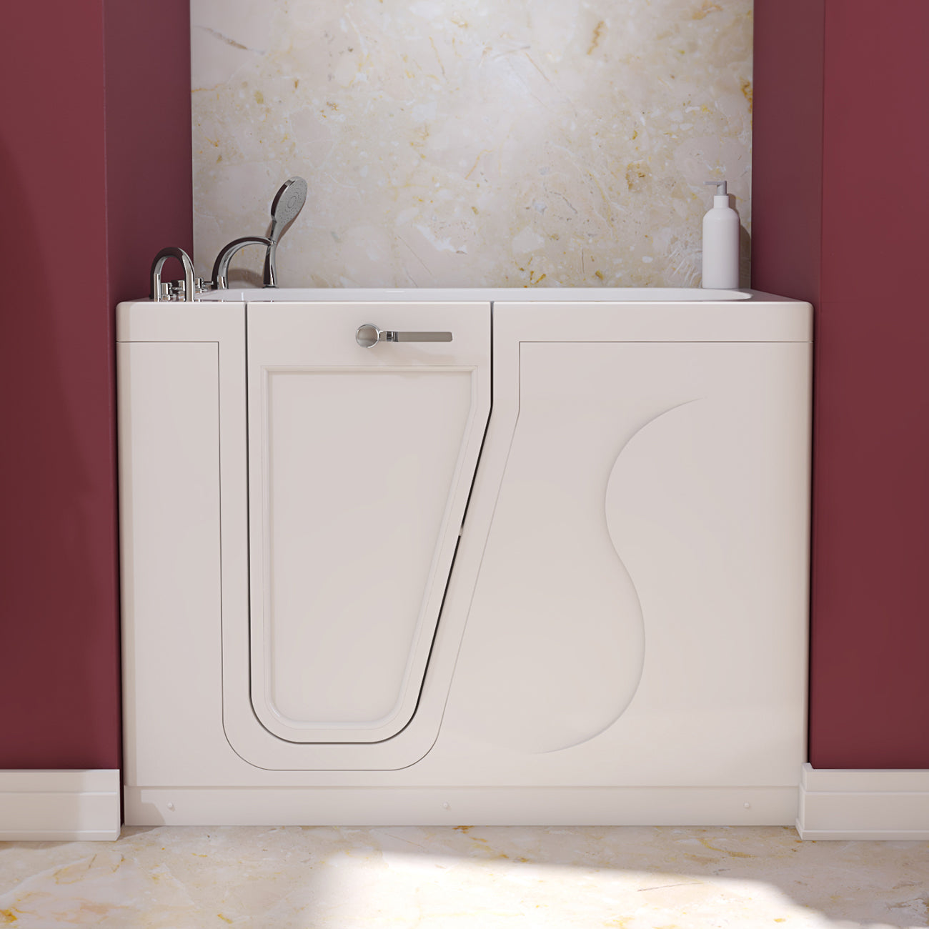 MAIDSTONE 52 Inch Kennedy Acrylic Walk-In Tub