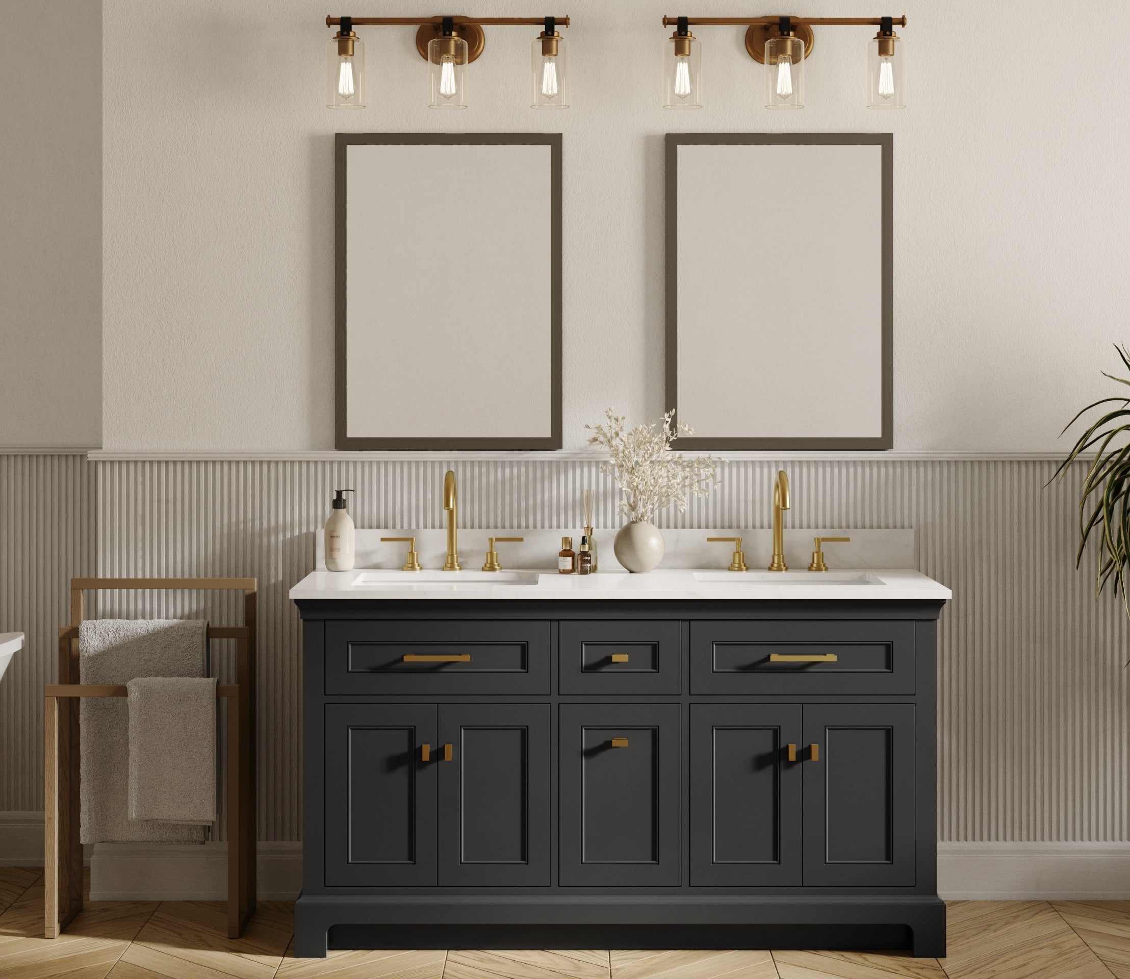 MAIDSTONE Bronson 60 Inch Vanity Base