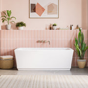 MAIDSTONE Liora 68 x 36-Inch Freestanding Bathtub Center Drain With Integrated Overflow