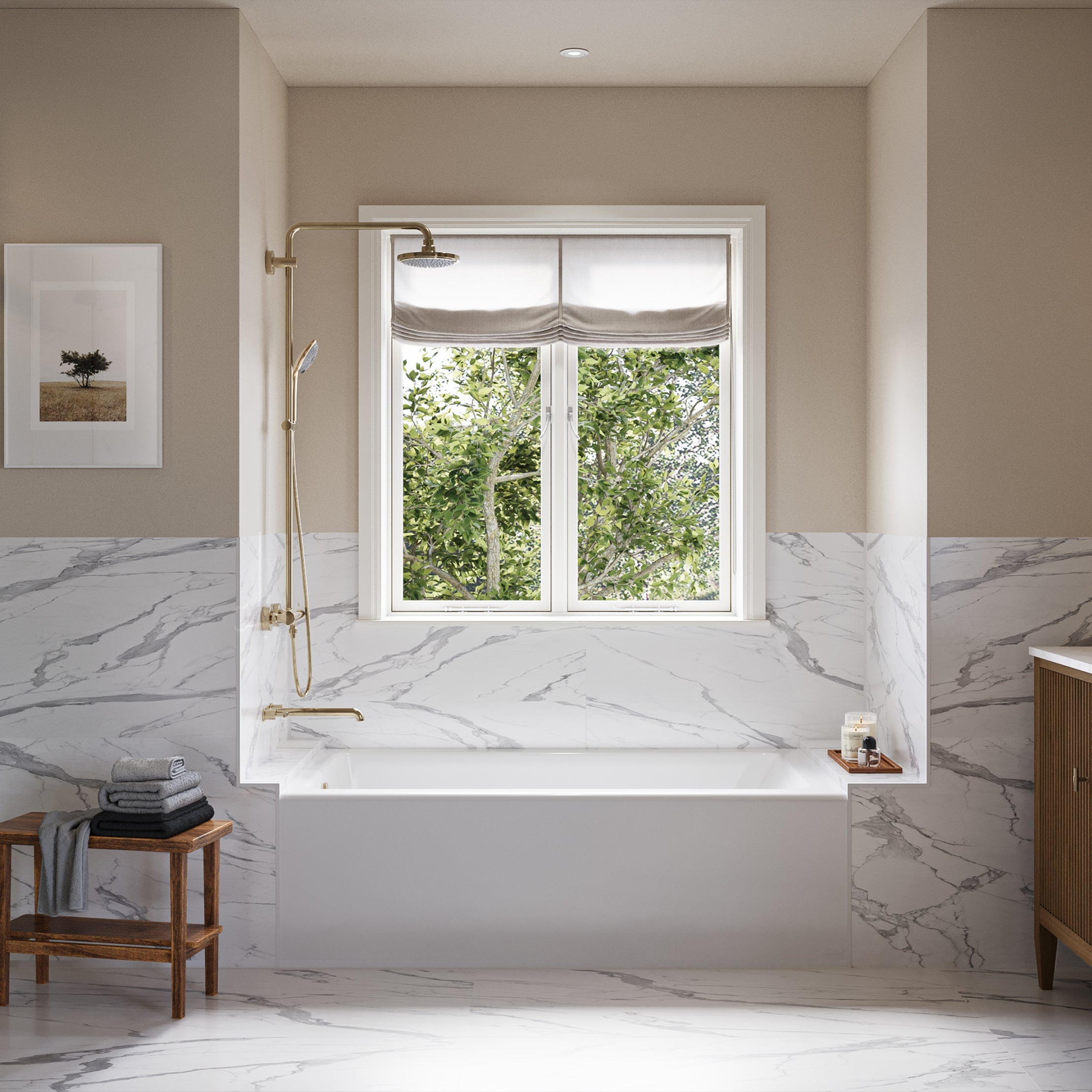 MAIDSTONE Nolyn 60 x 30-Inch Integral Apron Bathtub Above Floor Rough