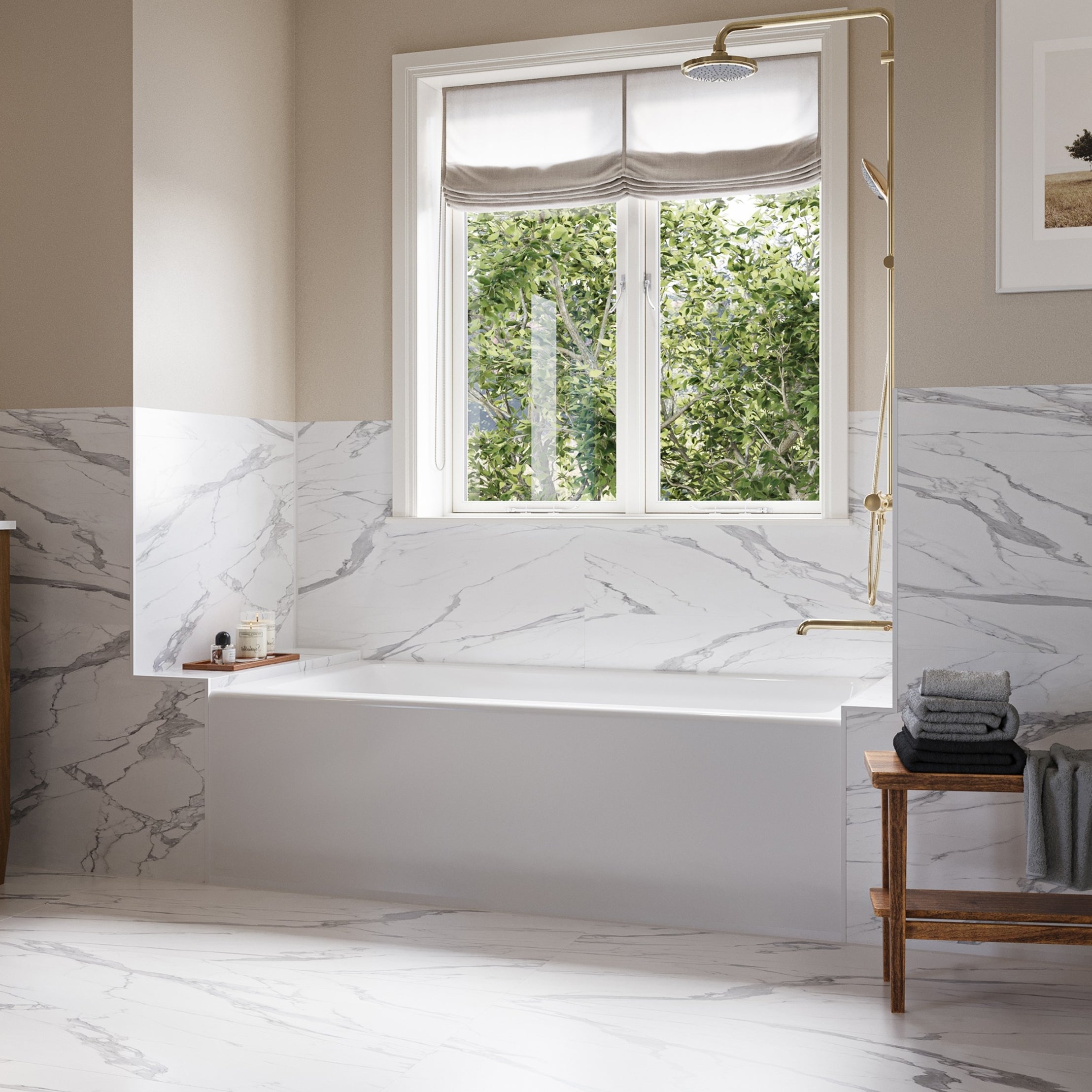 MAIDSTONE Nolyn 60 x 30-Inch Integral Apron Bathtub Above Floor Rough