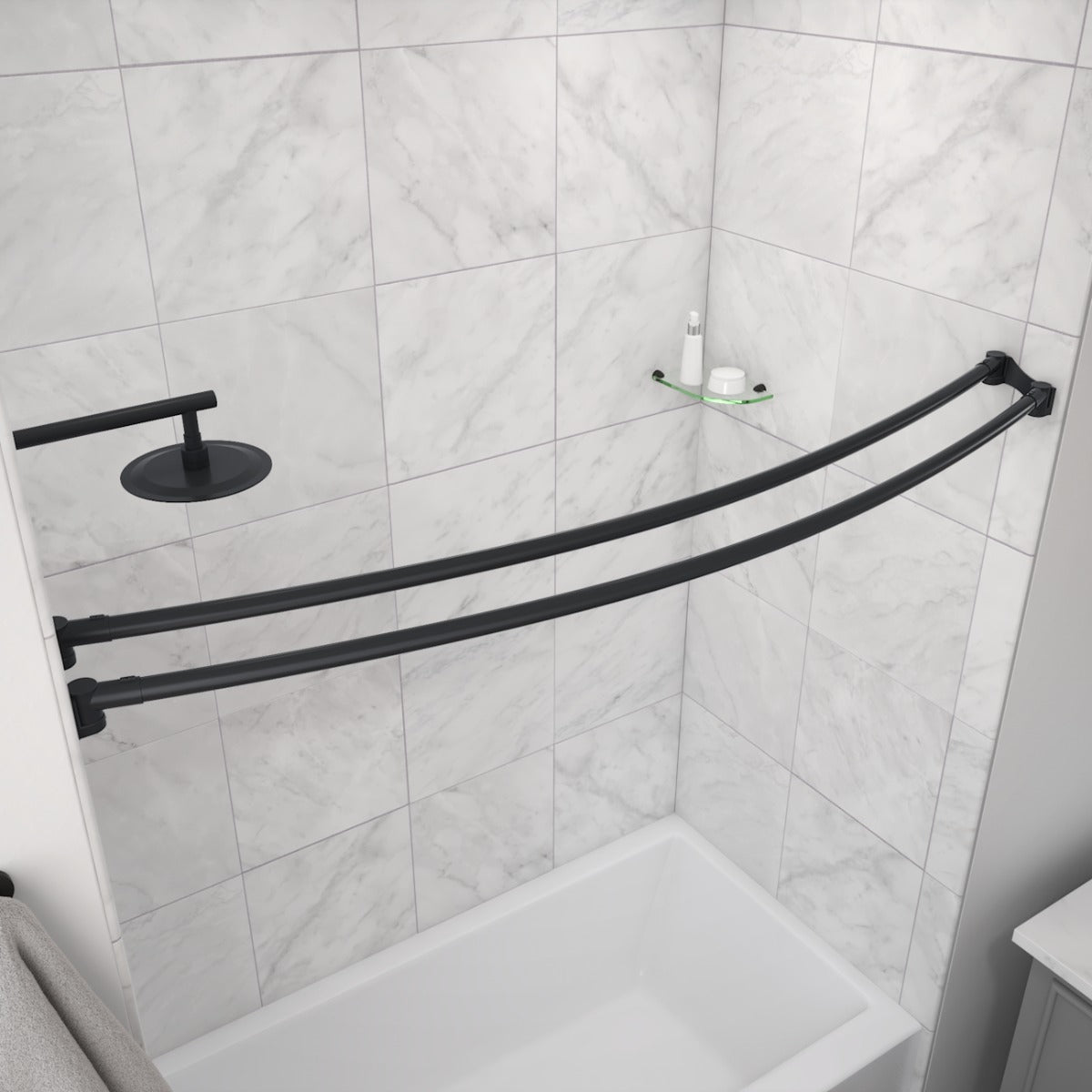 MAIDSTONE Dual Curved Shower Curtain Rod