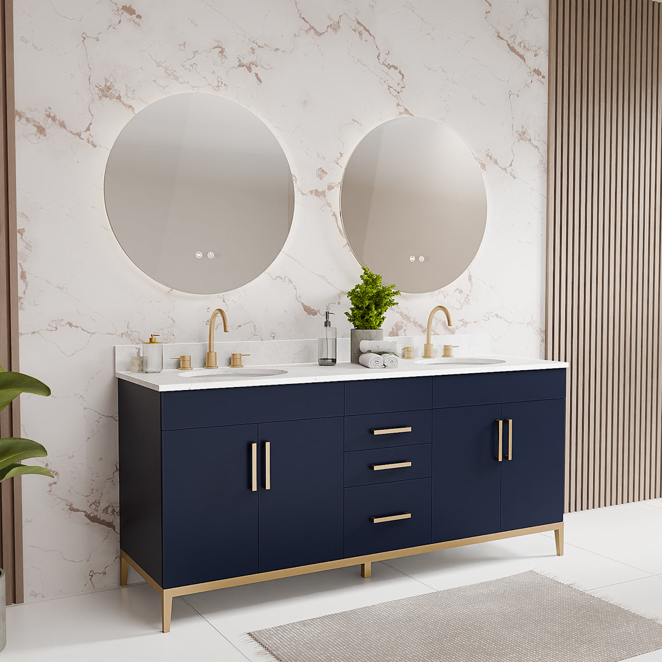 MAIDSTONE Troy 72 Inch Modern Vanity