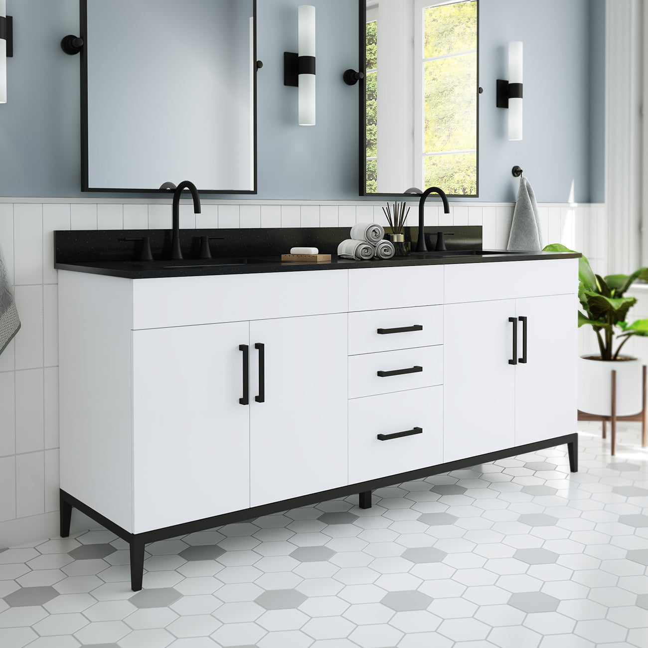 MAIDSTONE Troy 72 Inch Modern Vanity