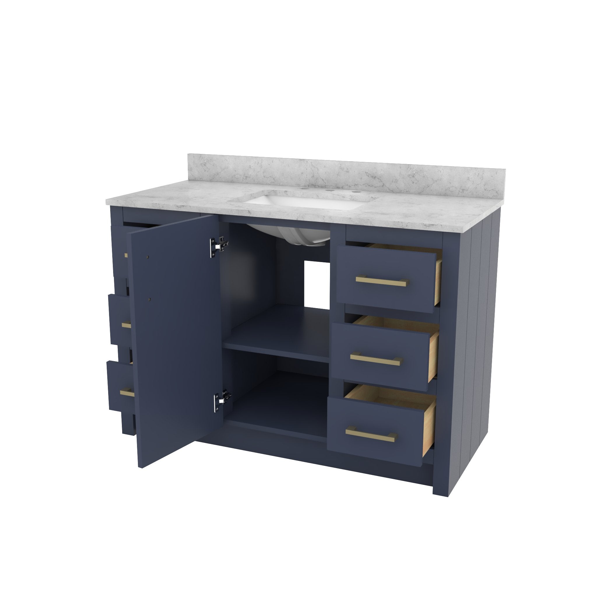 MAIDSTONE Wexler 48 Inch Solid Oak Bathroom Vanity