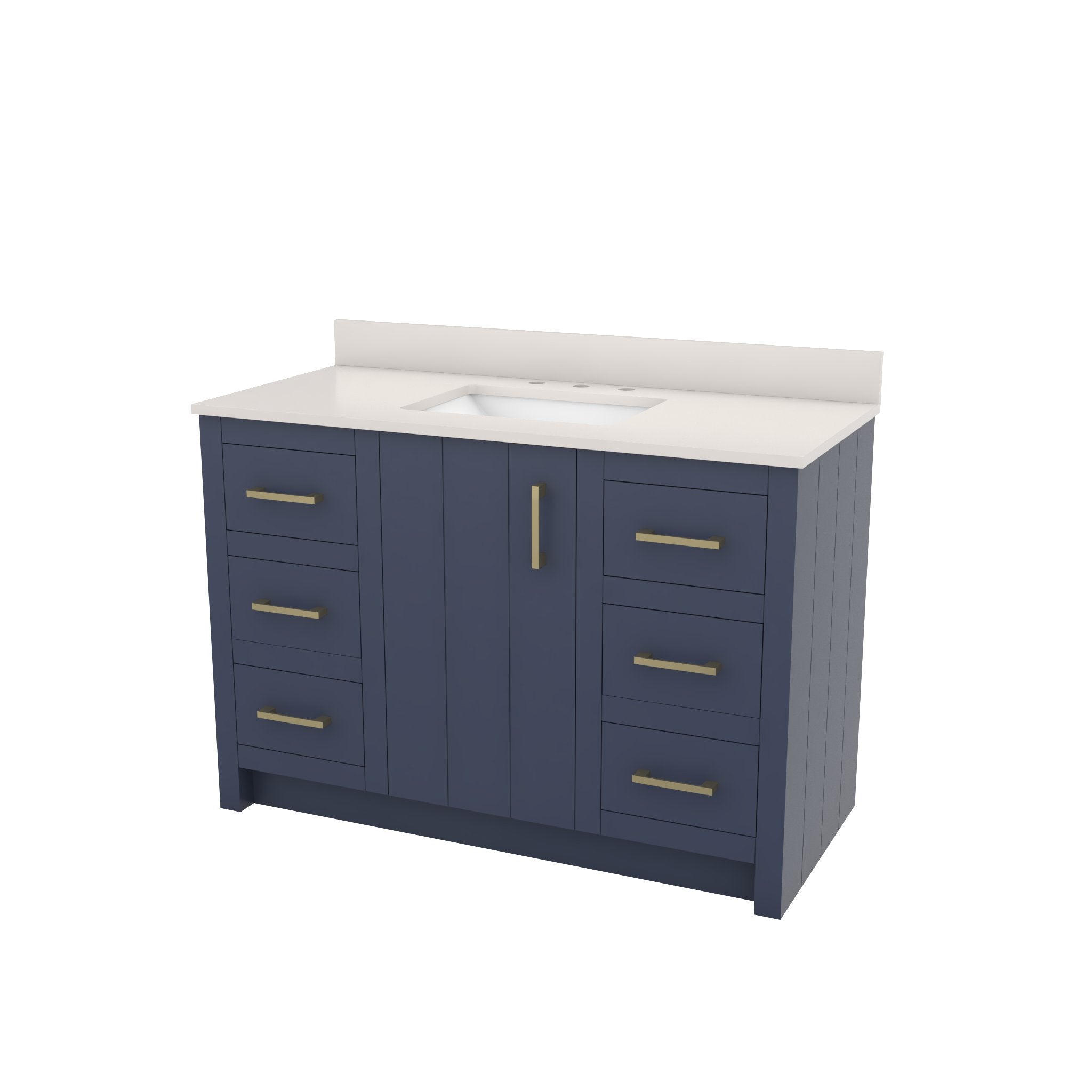 MAIDSTONE Wexler 48 Inch Solid Oak Bathroom Vanity
