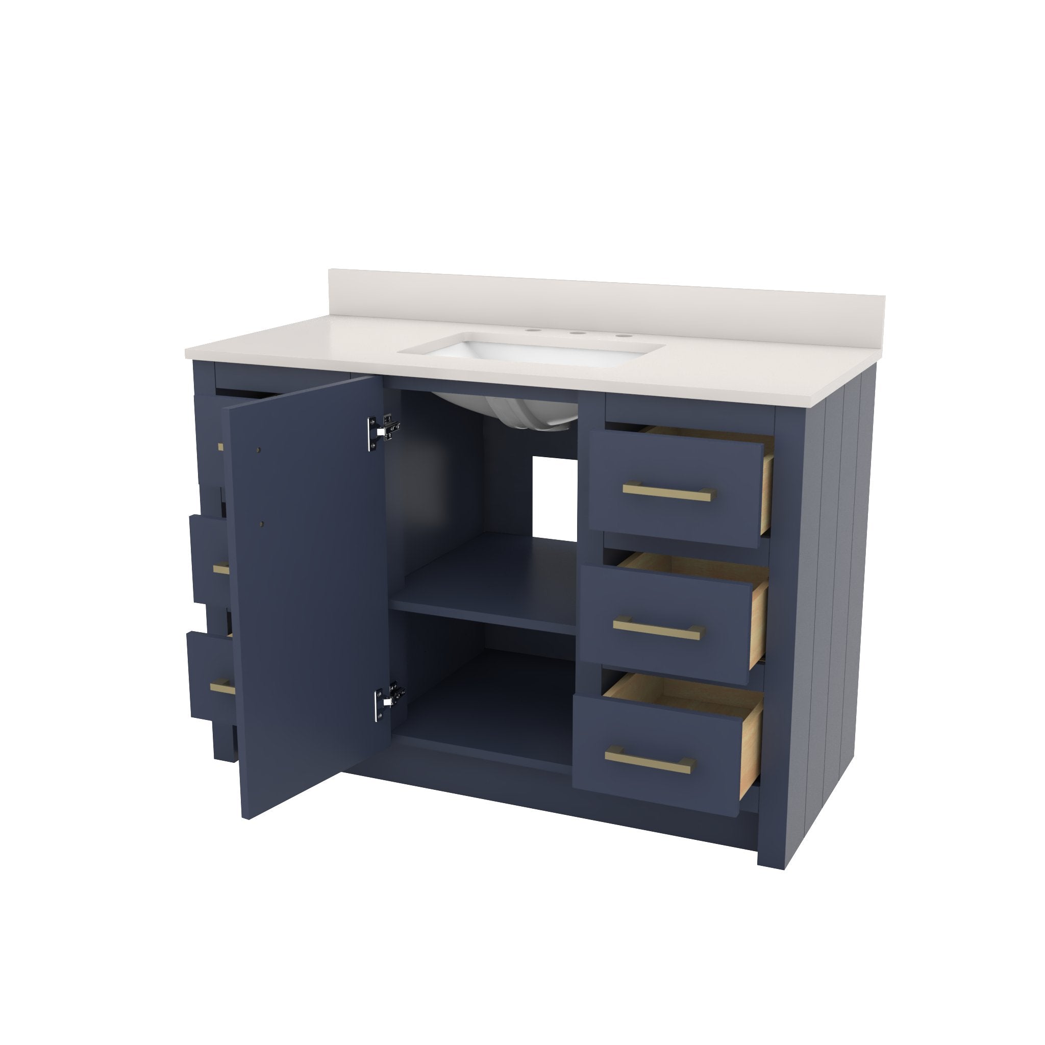 MAIDSTONE Wexler 48 Inch Solid Oak Bathroom Vanity