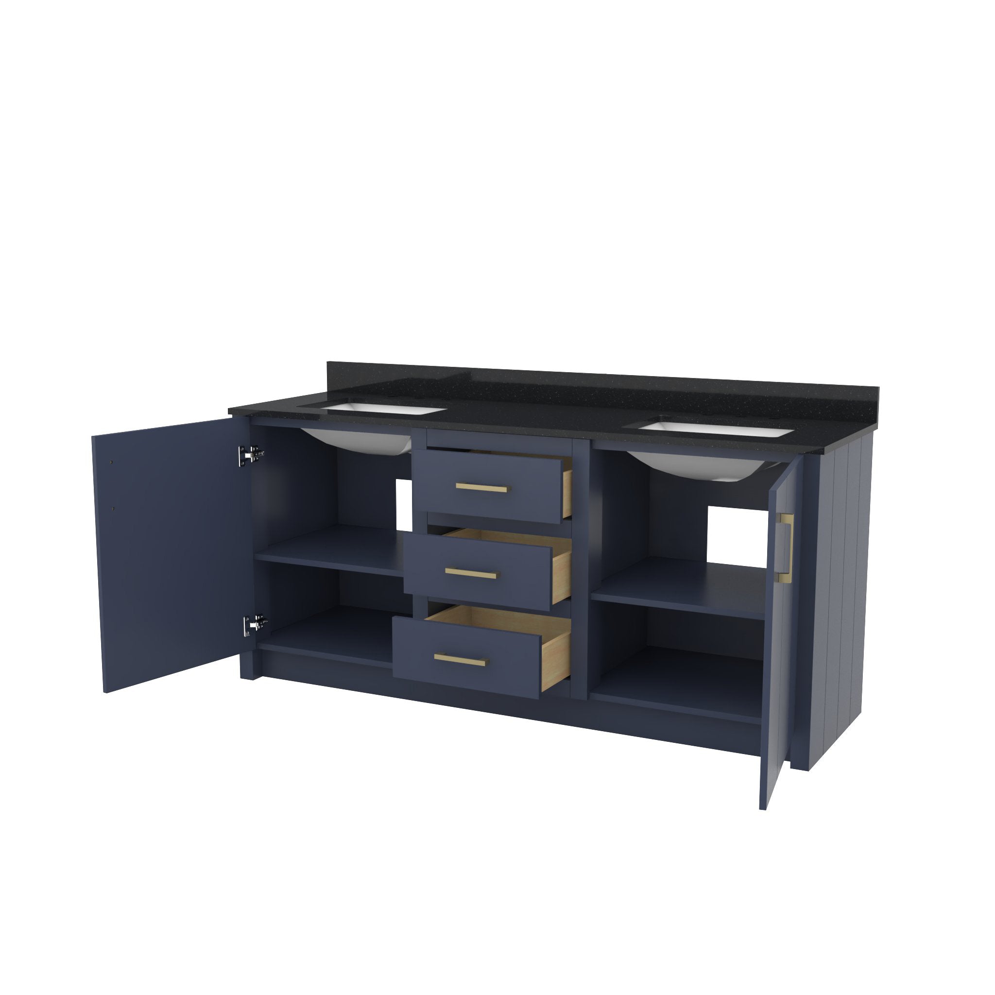 MAIDSTONE Wexler 72 Inch Solid Oak Bathroom Vanity