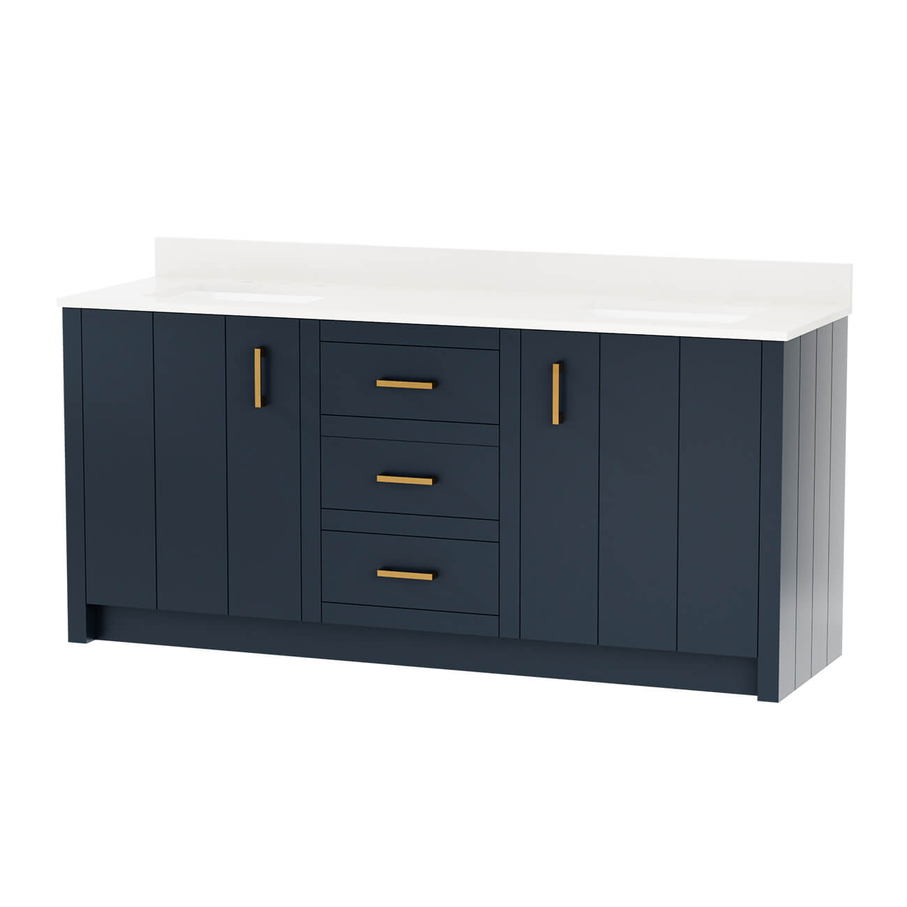 MAIDSTONE Wexler 72 Inch Solid Oak Bathroom Vanity