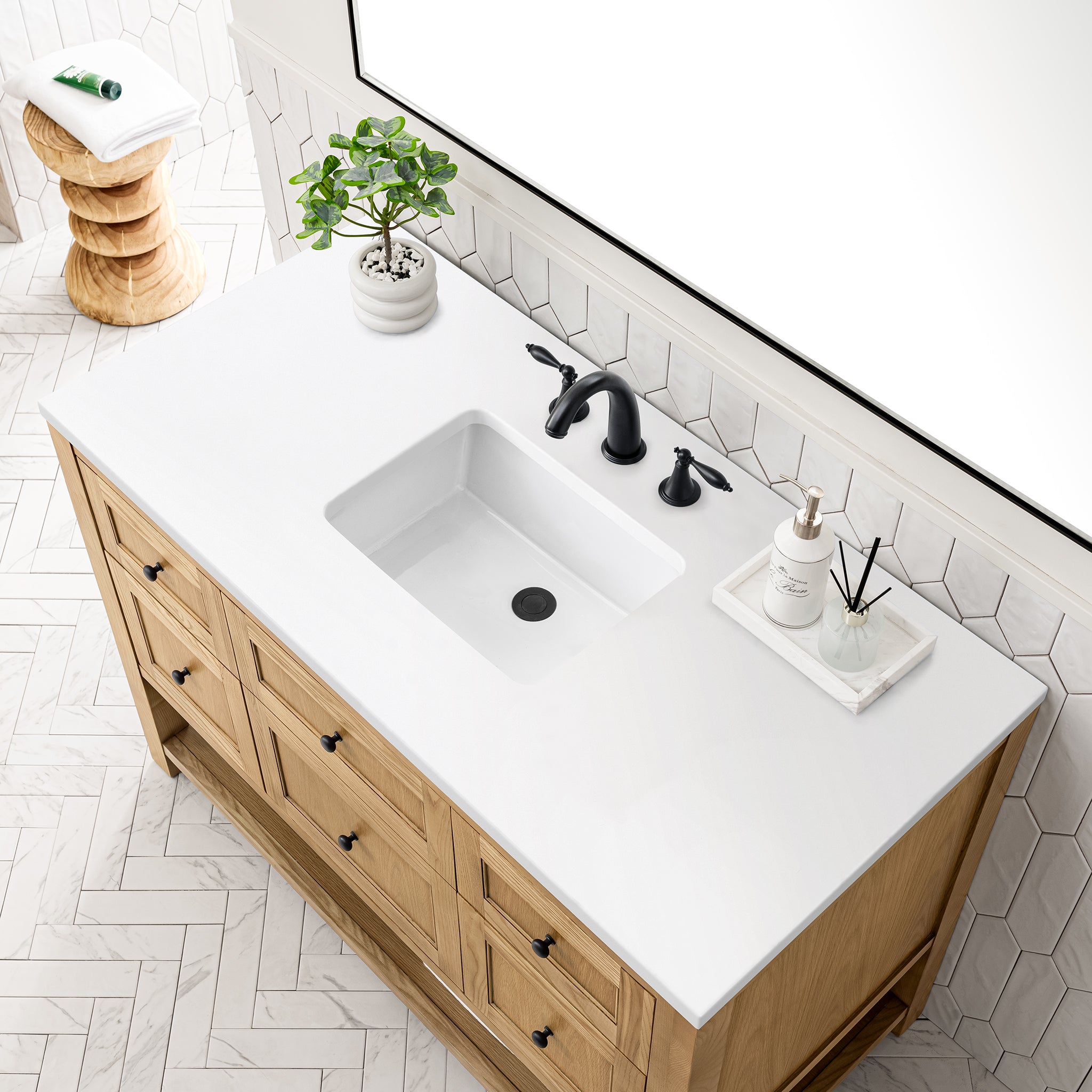 James Martin Breckenridge 48" Single Vanity in Light Natural Oak with 3cm Countertop