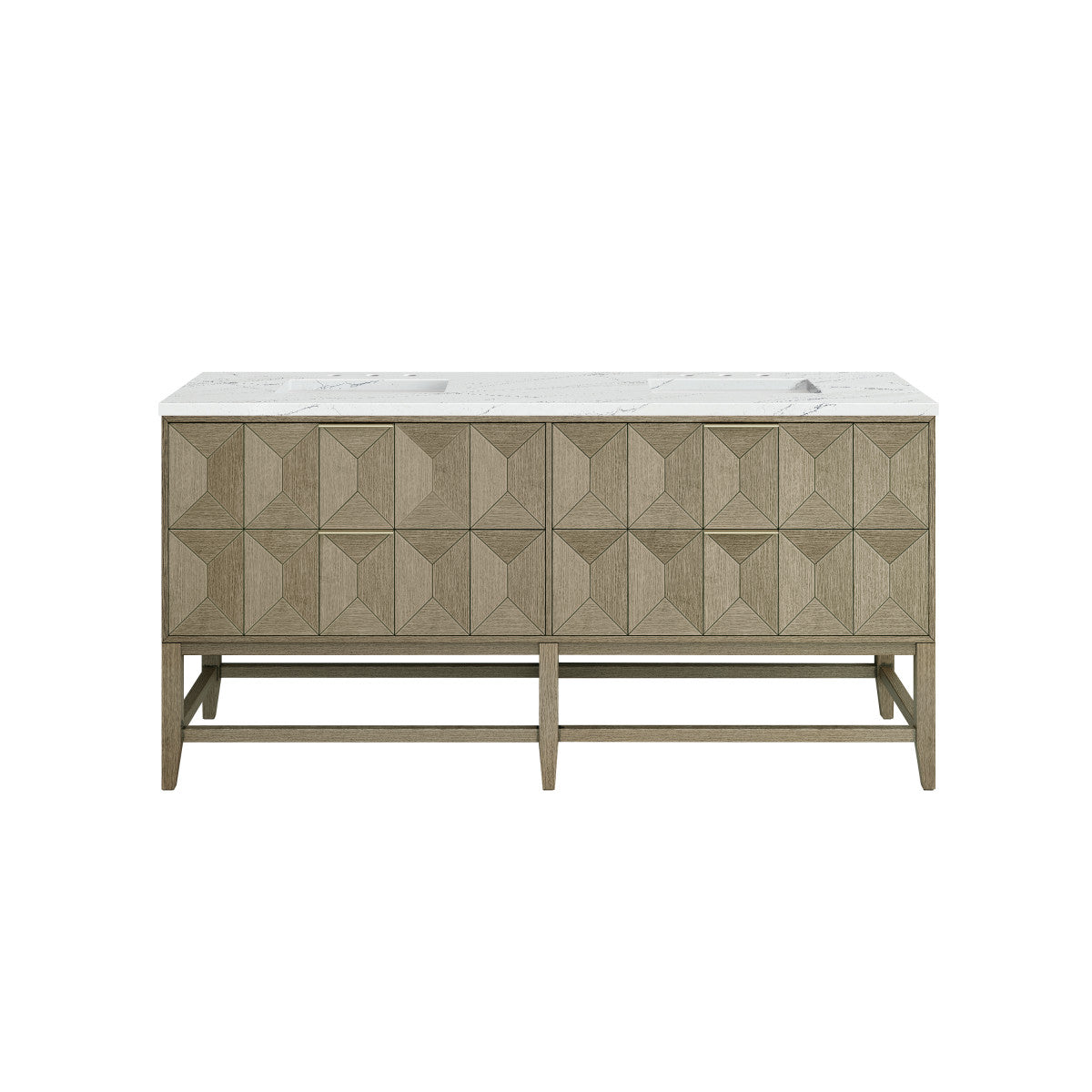 Emmeline 72" Double Vanity Cabinet, Pebble Oak
