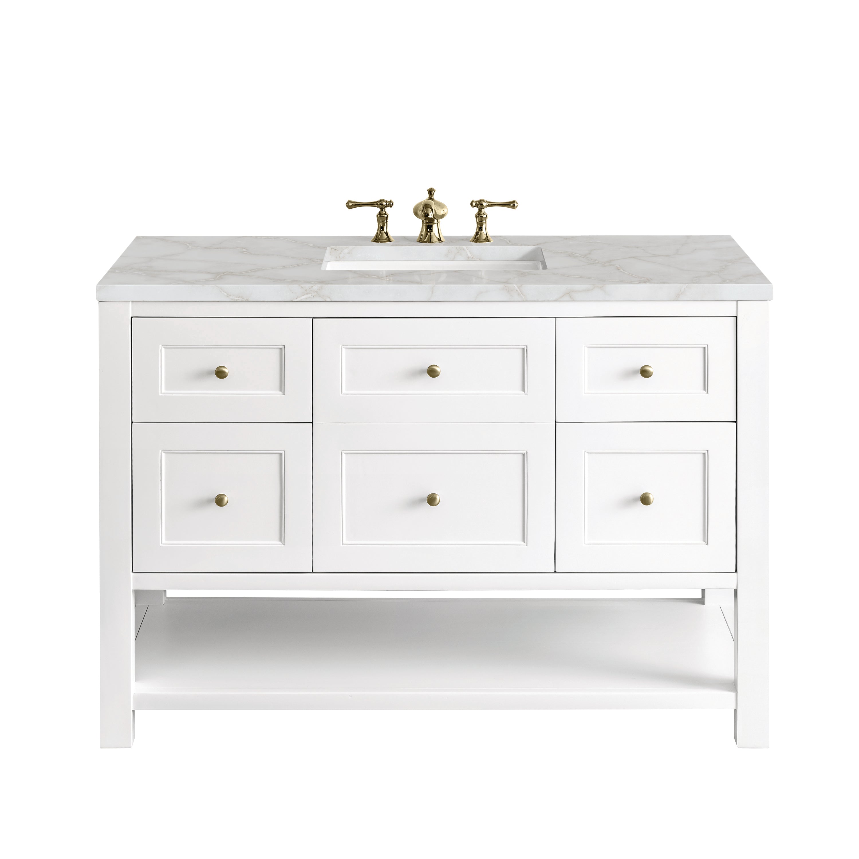James Martin Breckenridge 48" Single Vanity in Bright White with 3cm Countertop