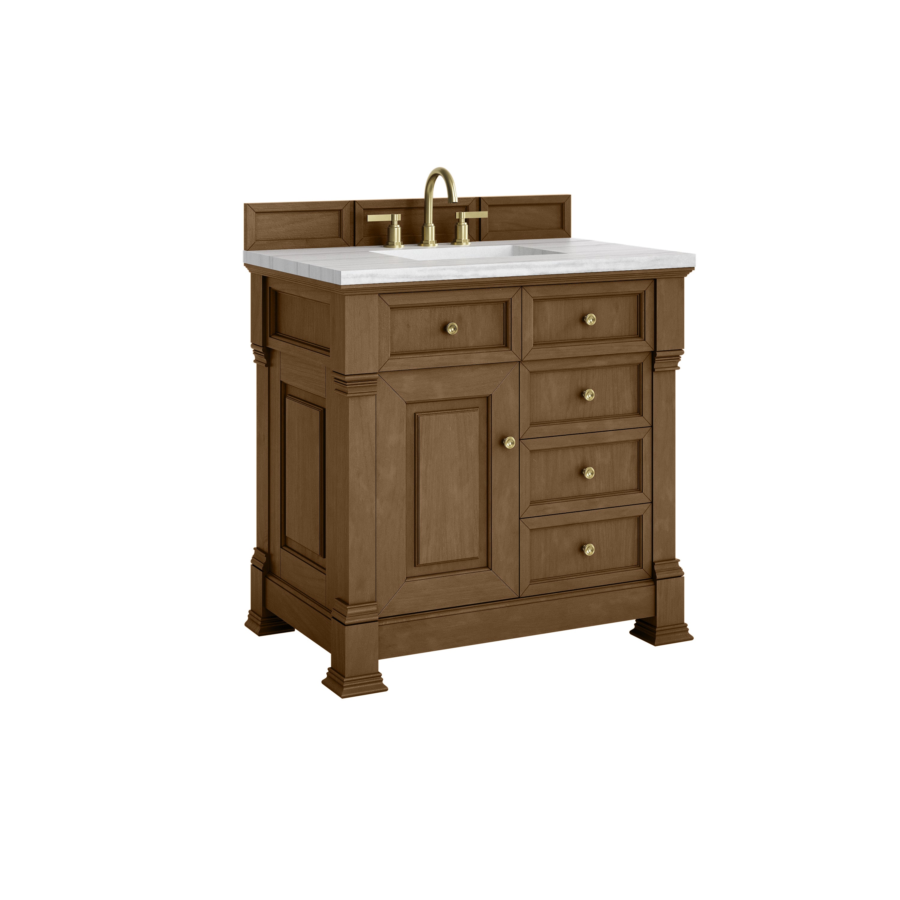 James Martin Brookfield 36" Single Vanity in Honey Oak with 3cm Countertop