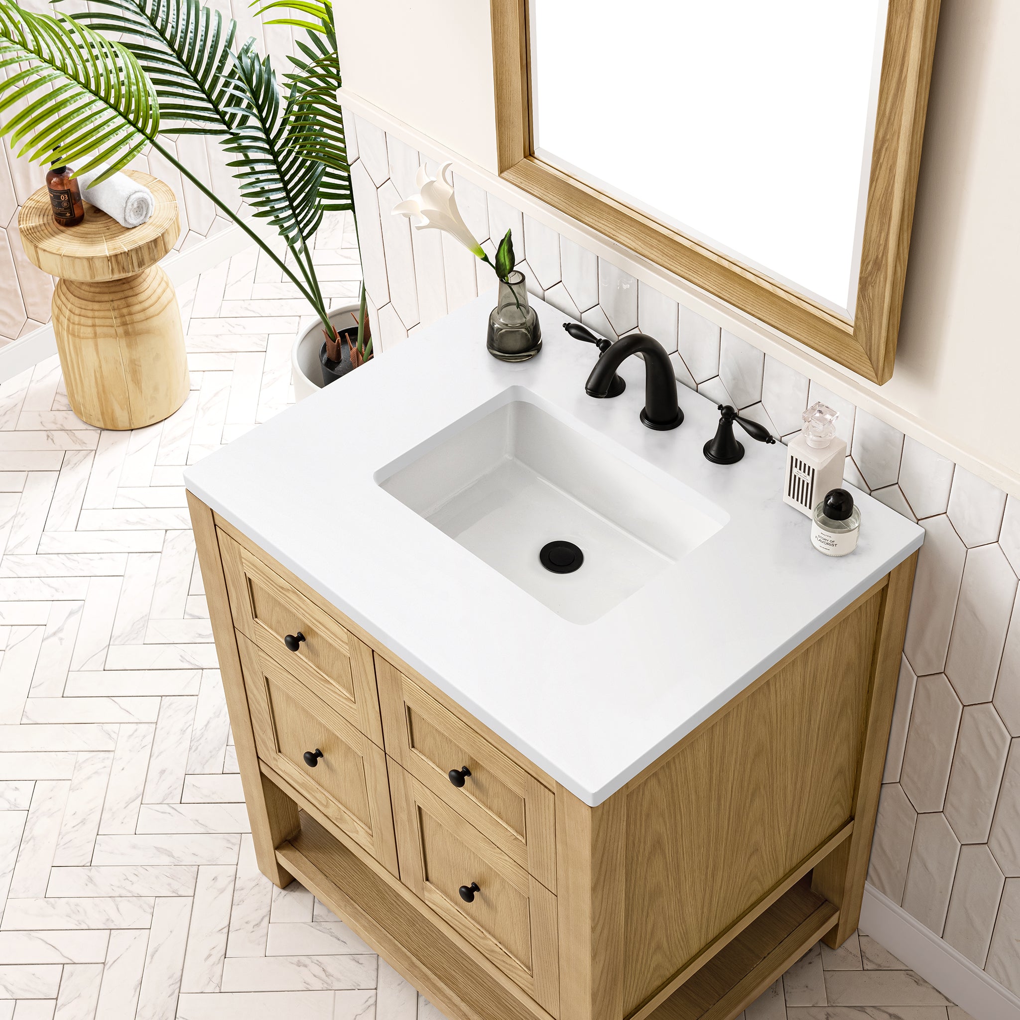 James Martin Breckenridge 30" Single Vanity in Light Natural Oak with 3cm Countertop