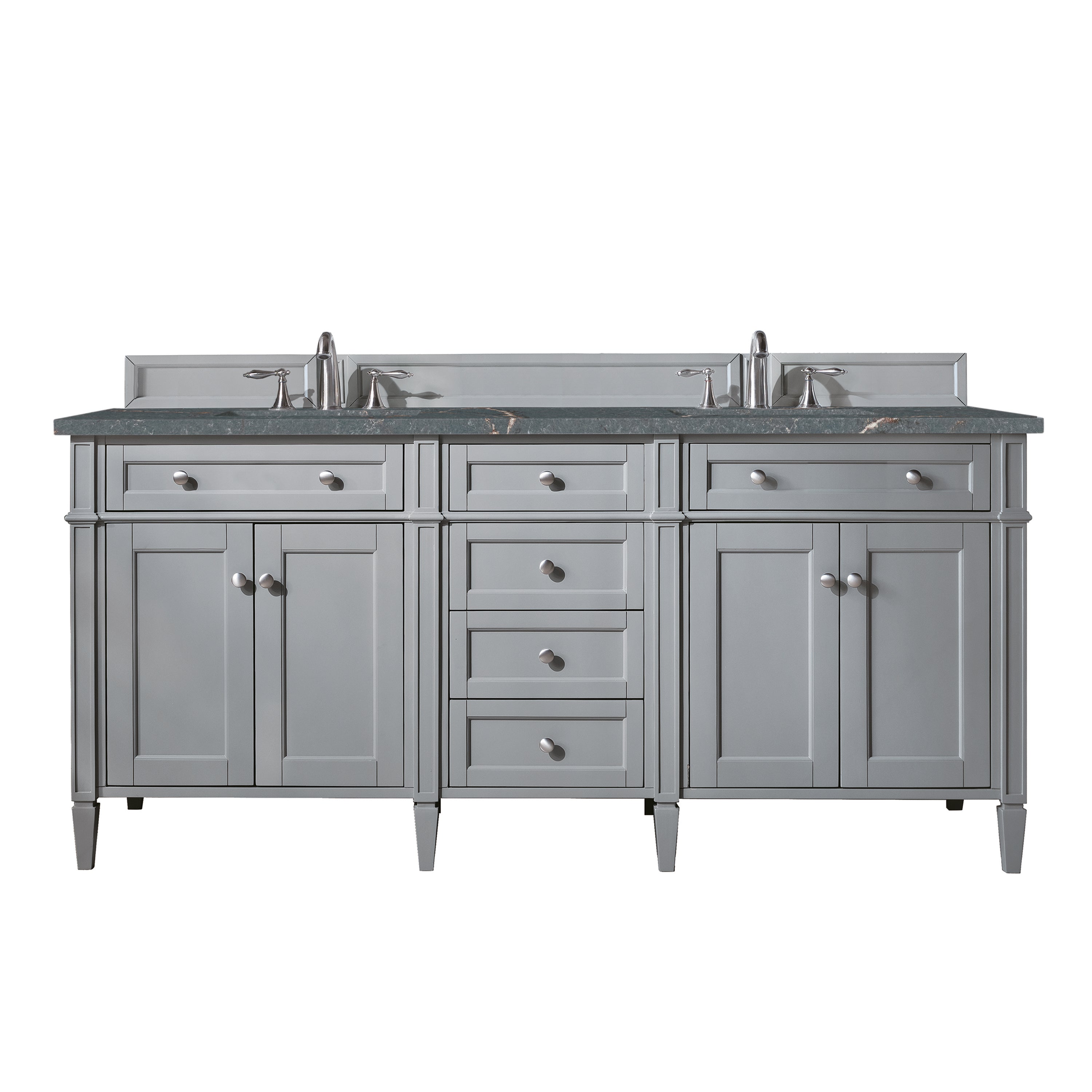 James Martin Brittany 72" Double Vanity in Urban Gray with 3cm Countertop and FreePower Wireless Charger