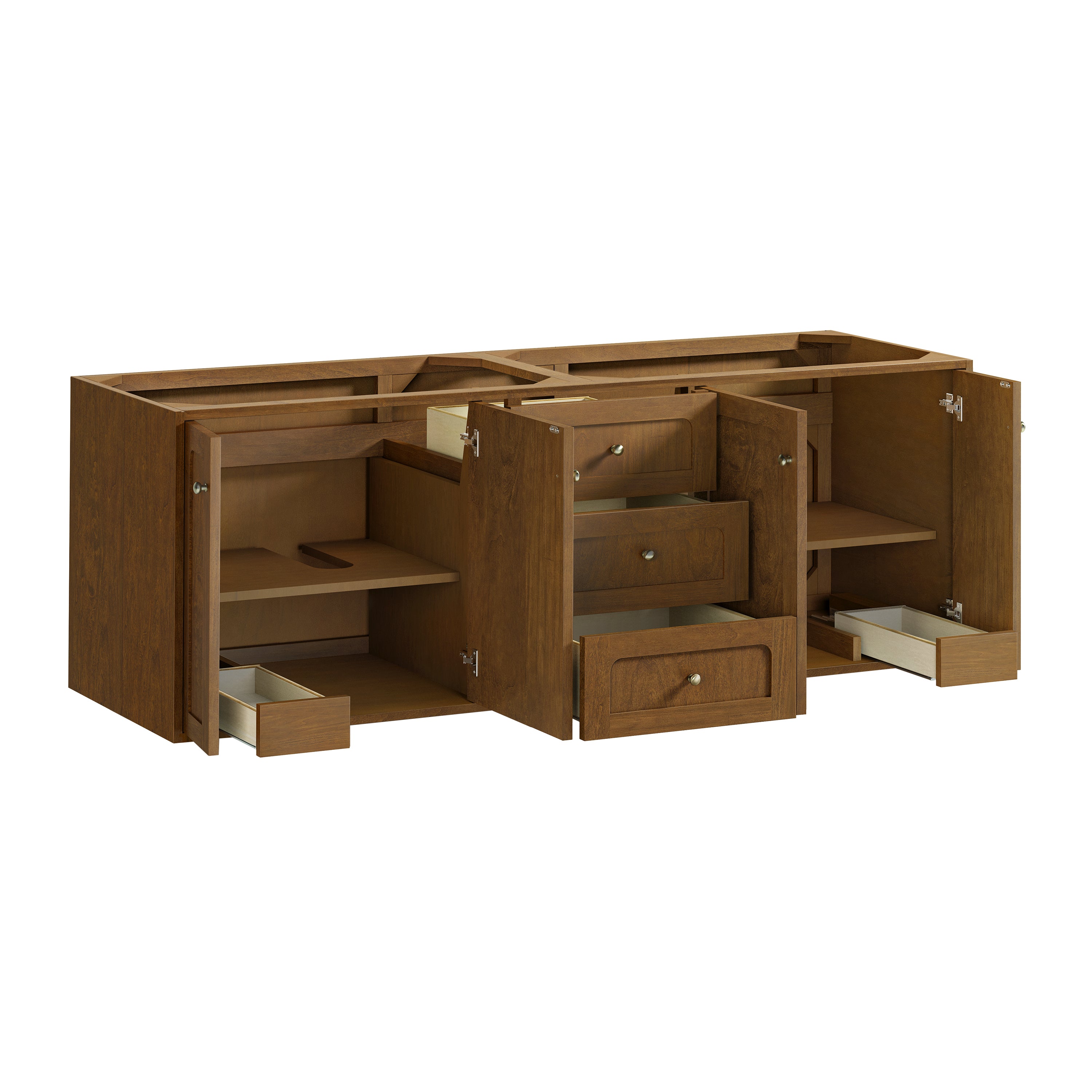 James Martin Laurent 72" Double Vanity in Honey Oak with 3cm Countertop and FreePower Wireless Charger