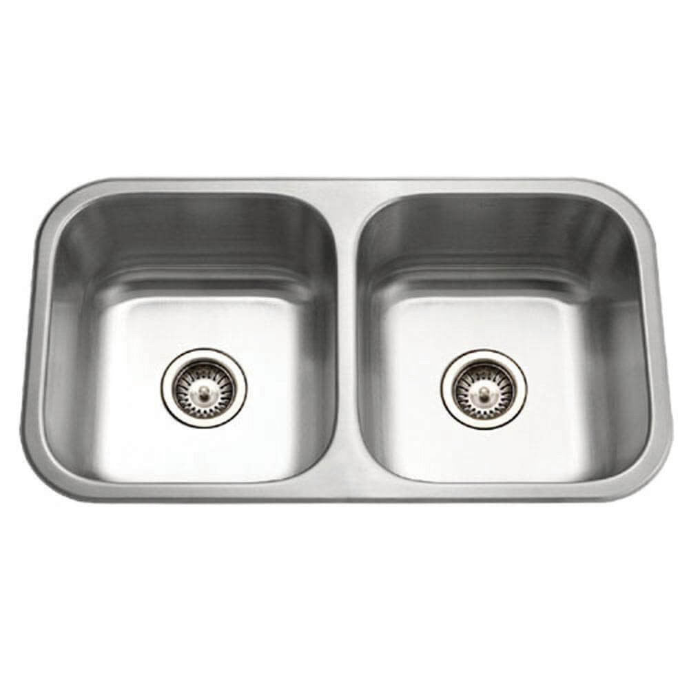 Houzer Medallion 31 inch Stainless Steel Undermount 50/50 Double Bowl Kitchen Sink - MD-3109