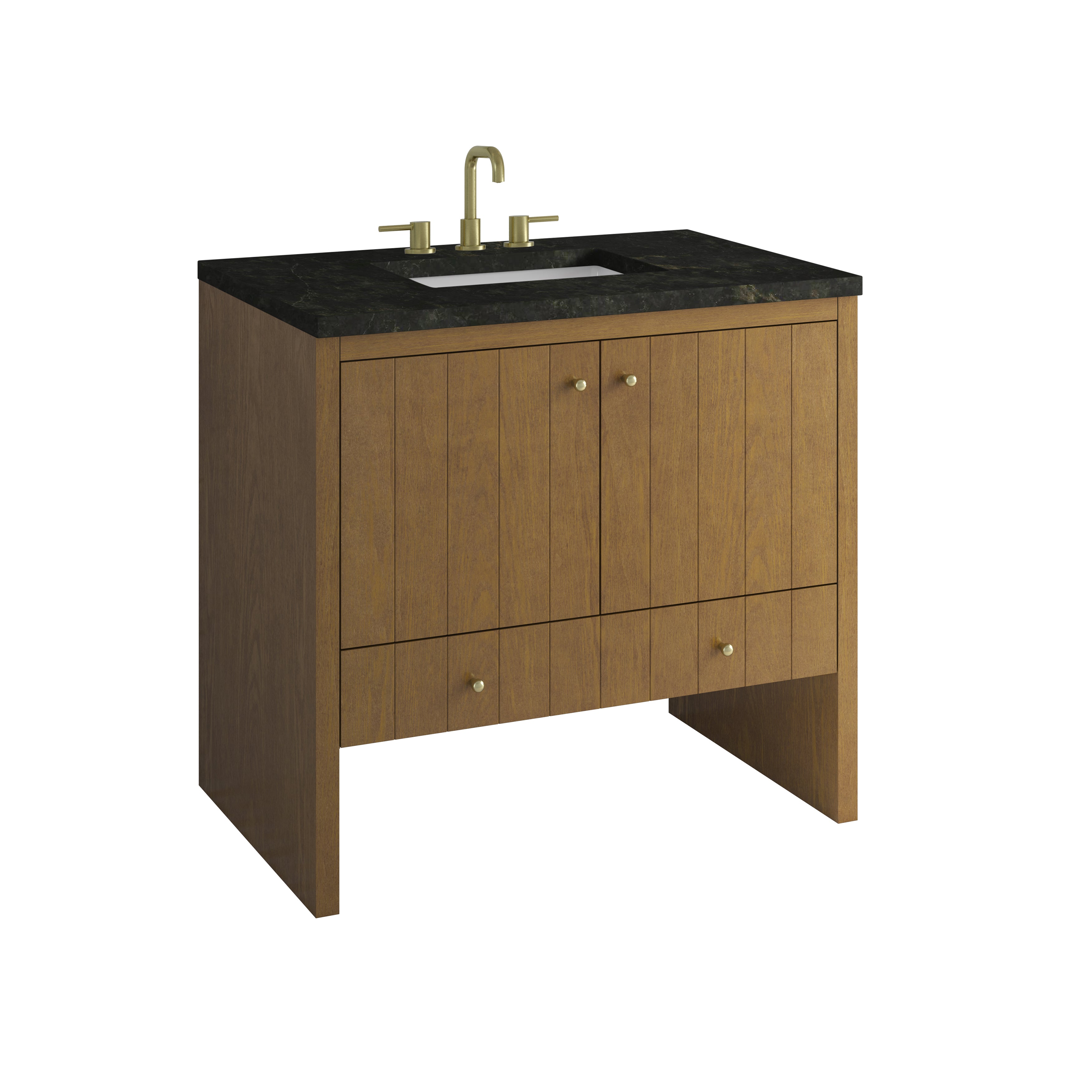 James Martin Hudson 36" Single Vanity in Honey Oak with 3cm Countertop