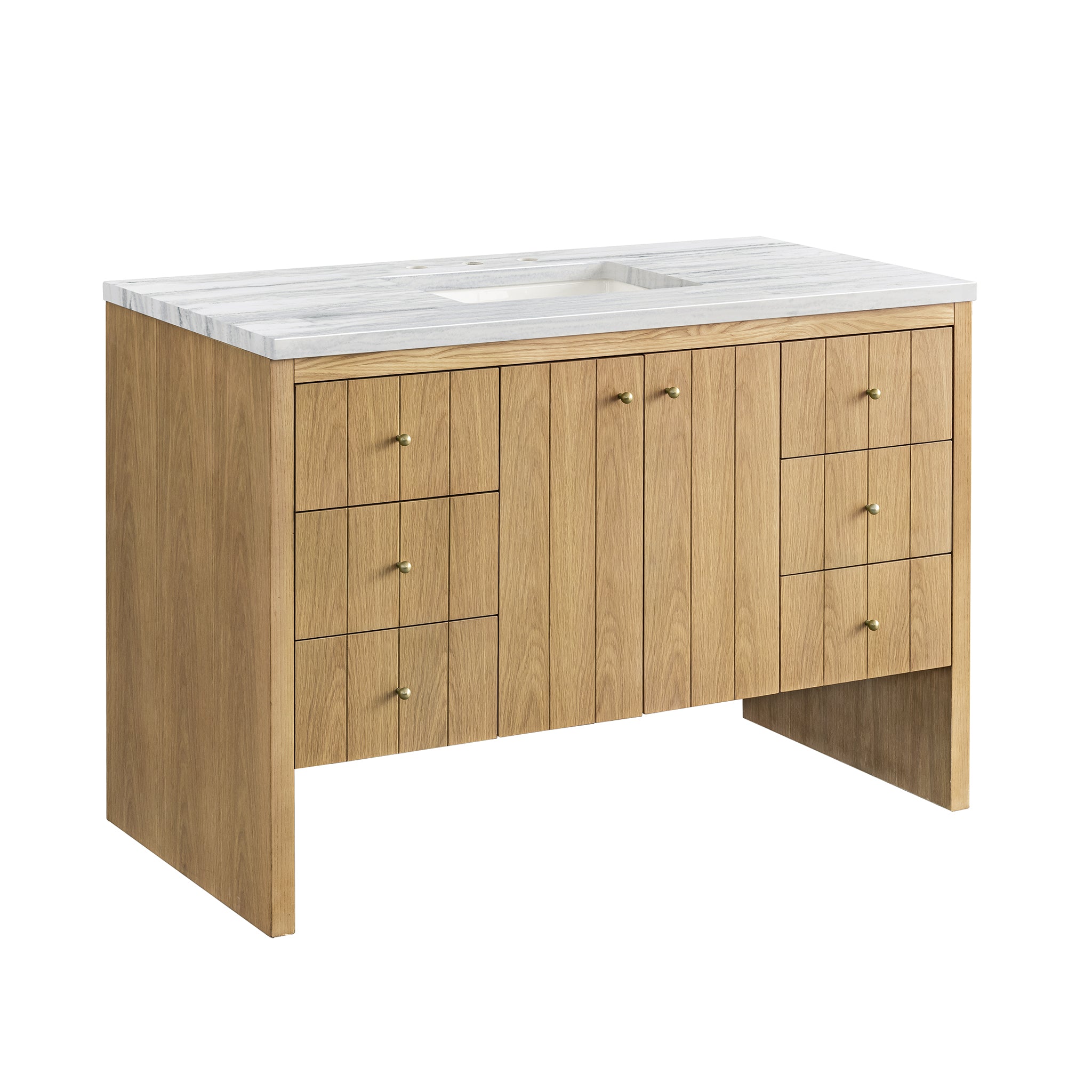 James Martin Hudson 48" Single Vanity in Light Natural Oak with 3cm Countertop