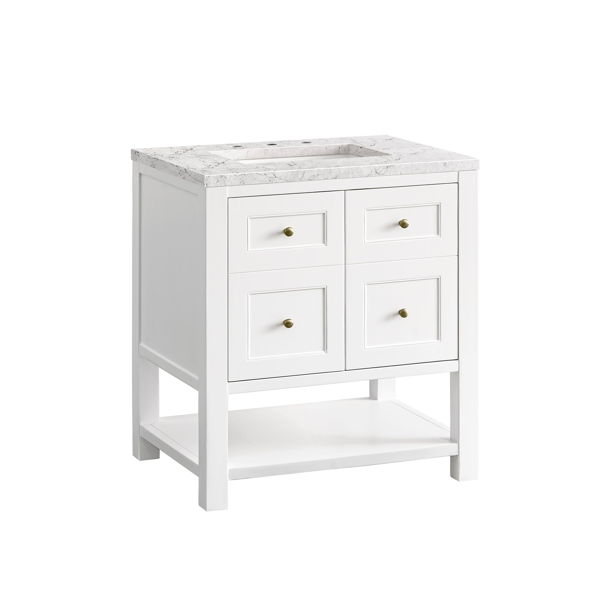 James Martin Breckenridge 30" Single Vanity in Bright White with 3cm Countertop