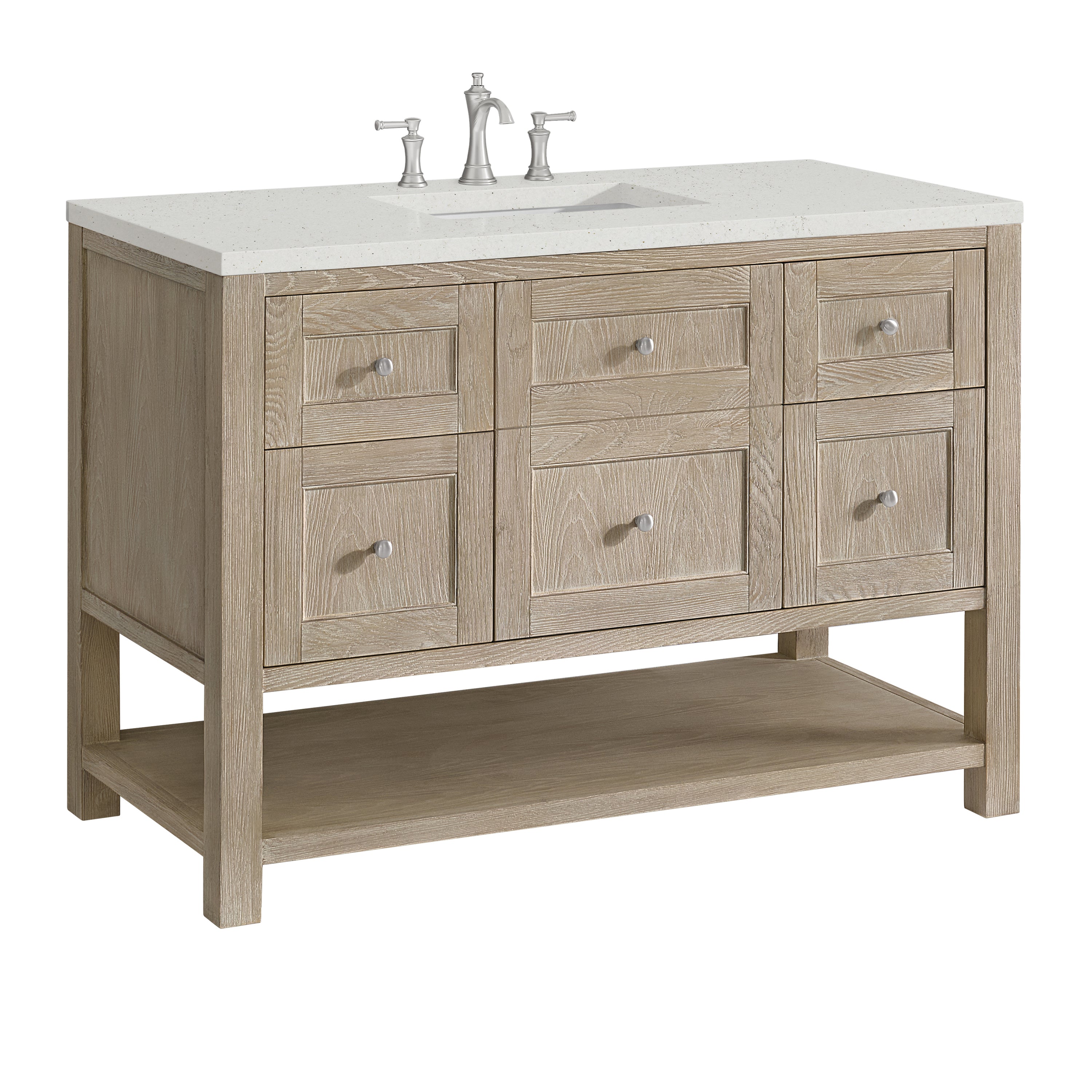 James Martin Breckenridge 48" Single Vanity in Whitewashed Oak with 3cm Countertop