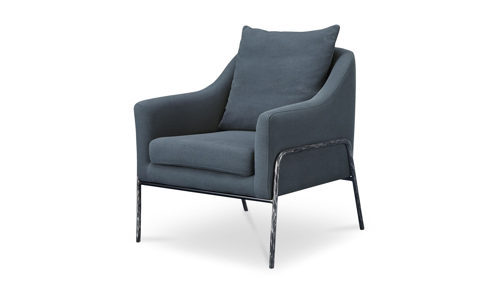 Moes Archer Accent Chair Slate Blue Linen Blend ME-1063