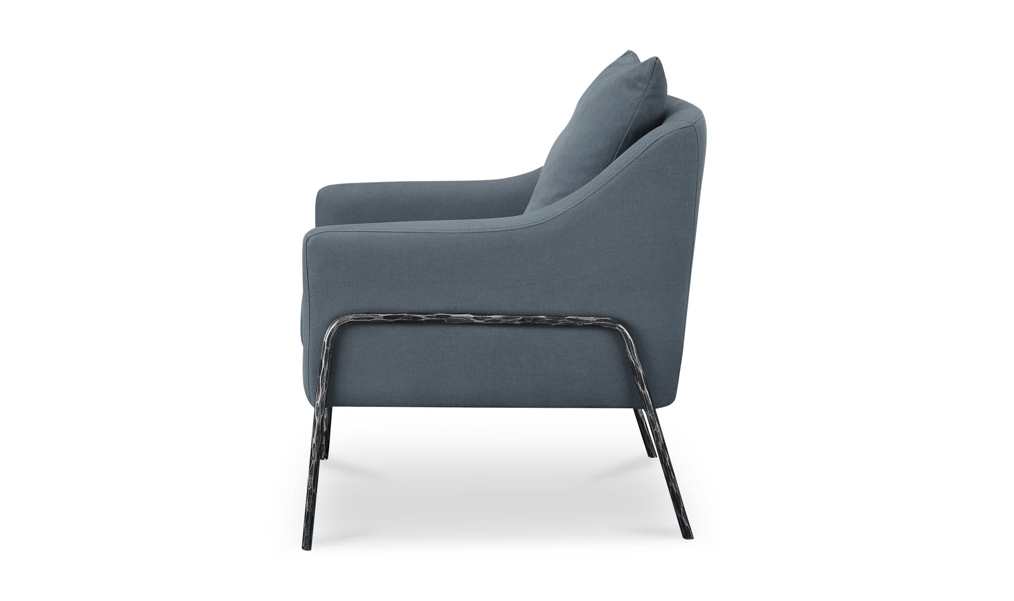 Moes Archer Accent Chair Slate Blue Linen Blend ME-1063