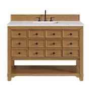 James Martin Malibu 48" Single Vanity in Amber Birch with 3cm Countertop and FreePower Wireless Charger