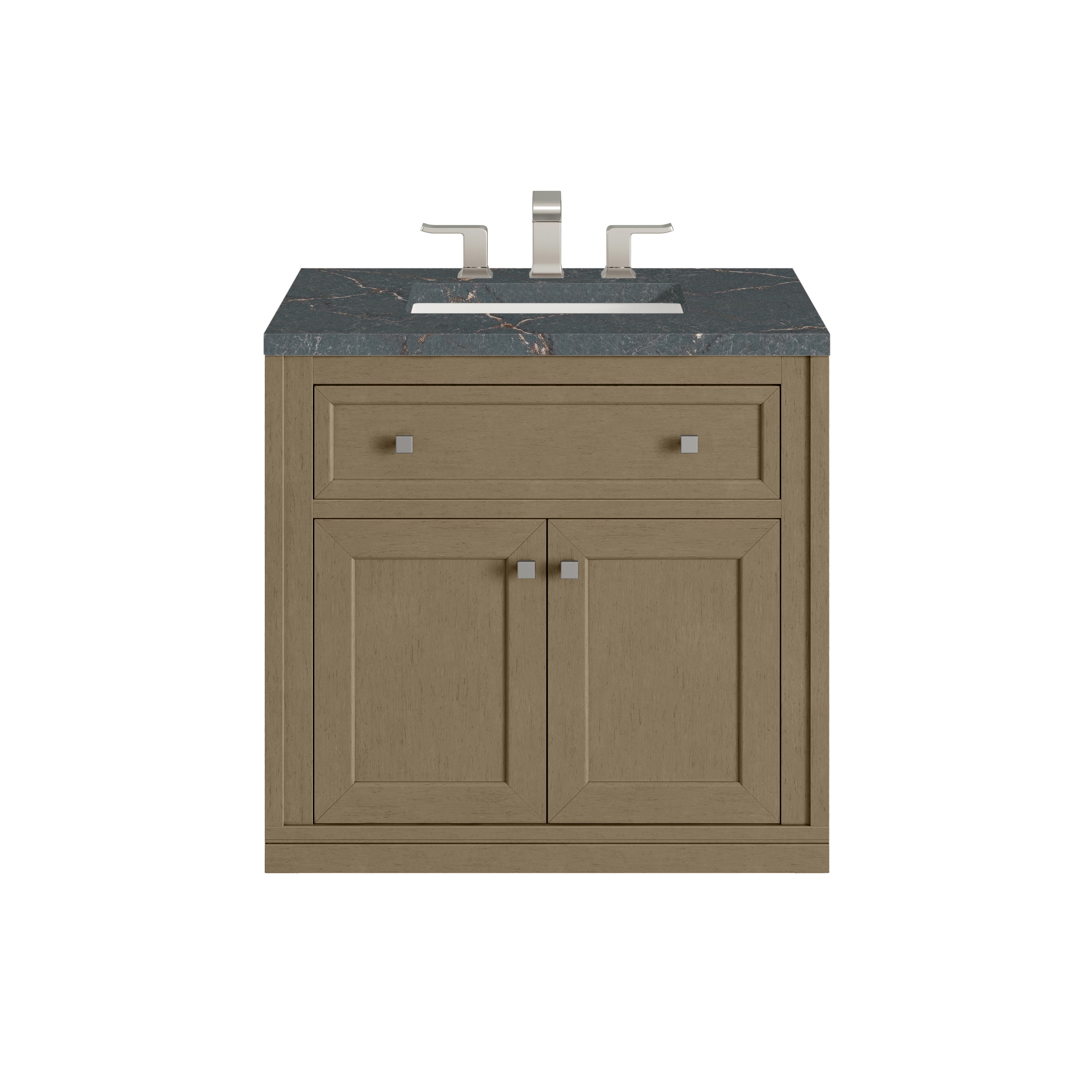 James Martin Chicago 30" Single Vanity in Walnut Whisper with 3cm Countertop