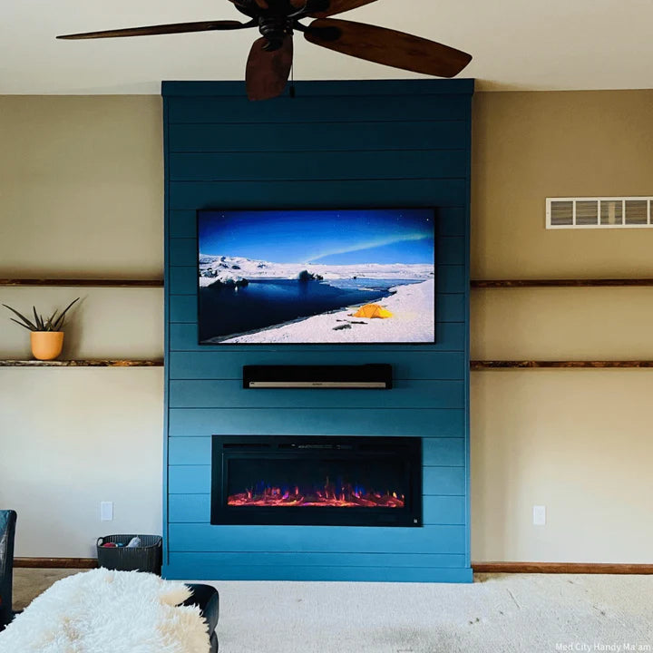 Touchstone Sideline Steel® 50" Recessed Electric Fireplace with Heat – 80013
