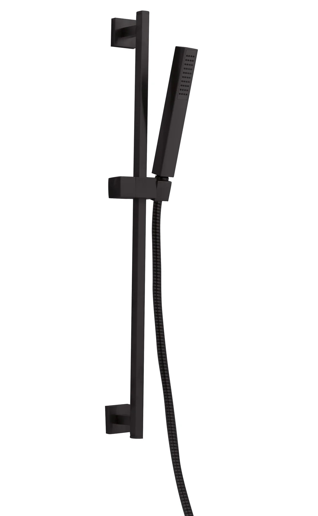 Fortis 841290CMB Doccia 27-9/16" Brass Slide Bar with Hand Shower, Hose & Elbow – Matte Black
