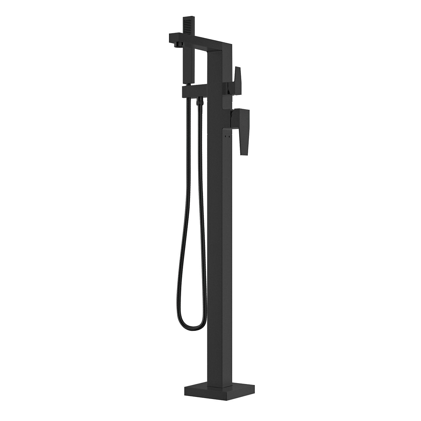 Fortis Abruzzo Single Handle Floor Mount Tub Filler with Hand Shower – Matte Black, 941360CMB
