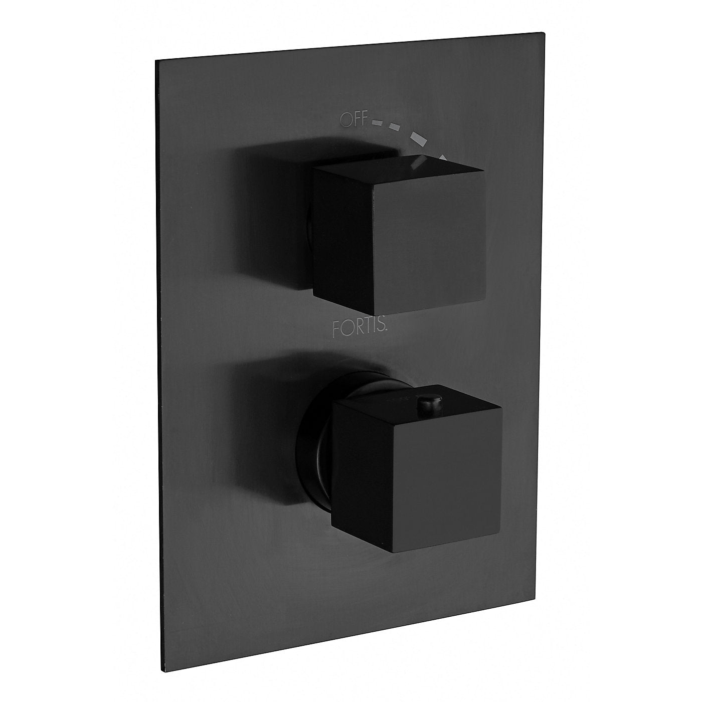 Fortis 1/2" Thermostatic Valve Trim with Volume Control – Square, Matte Black, 84690SQMB